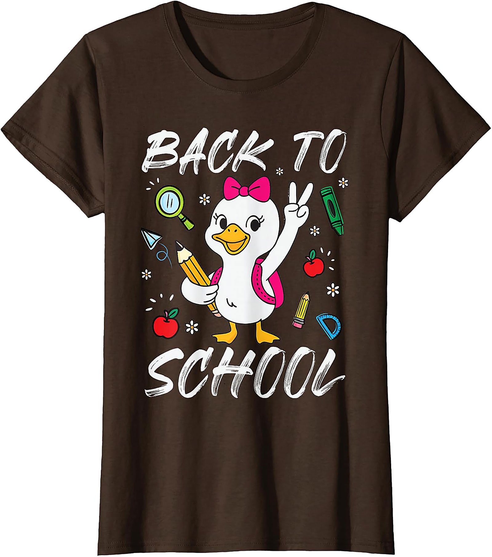 Funny Goose Back To School T-Shirt for Girls | Cute Kids Tee