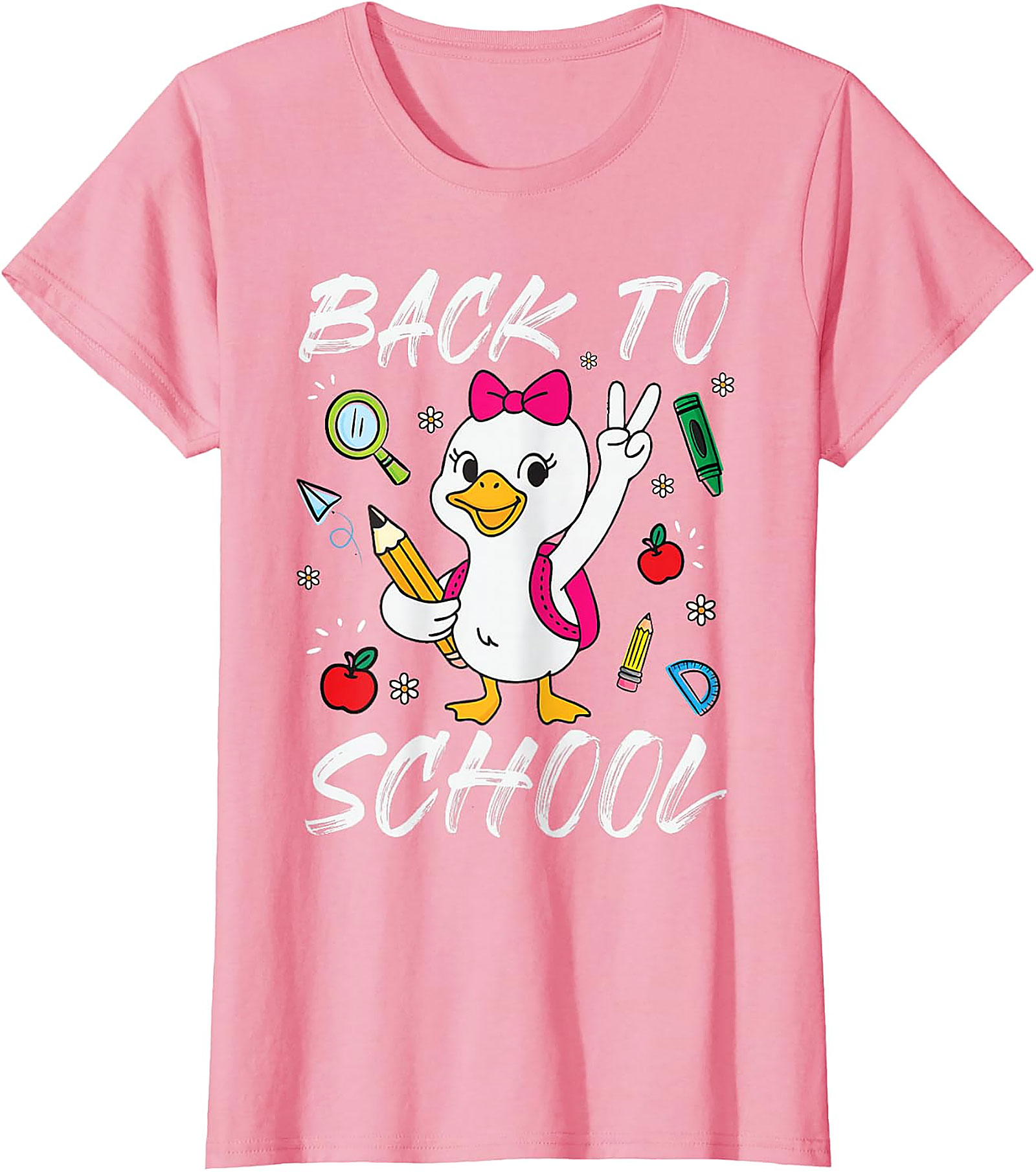 Funny Goose Back To School T-Shirt for Girls | Cute Kids Tee