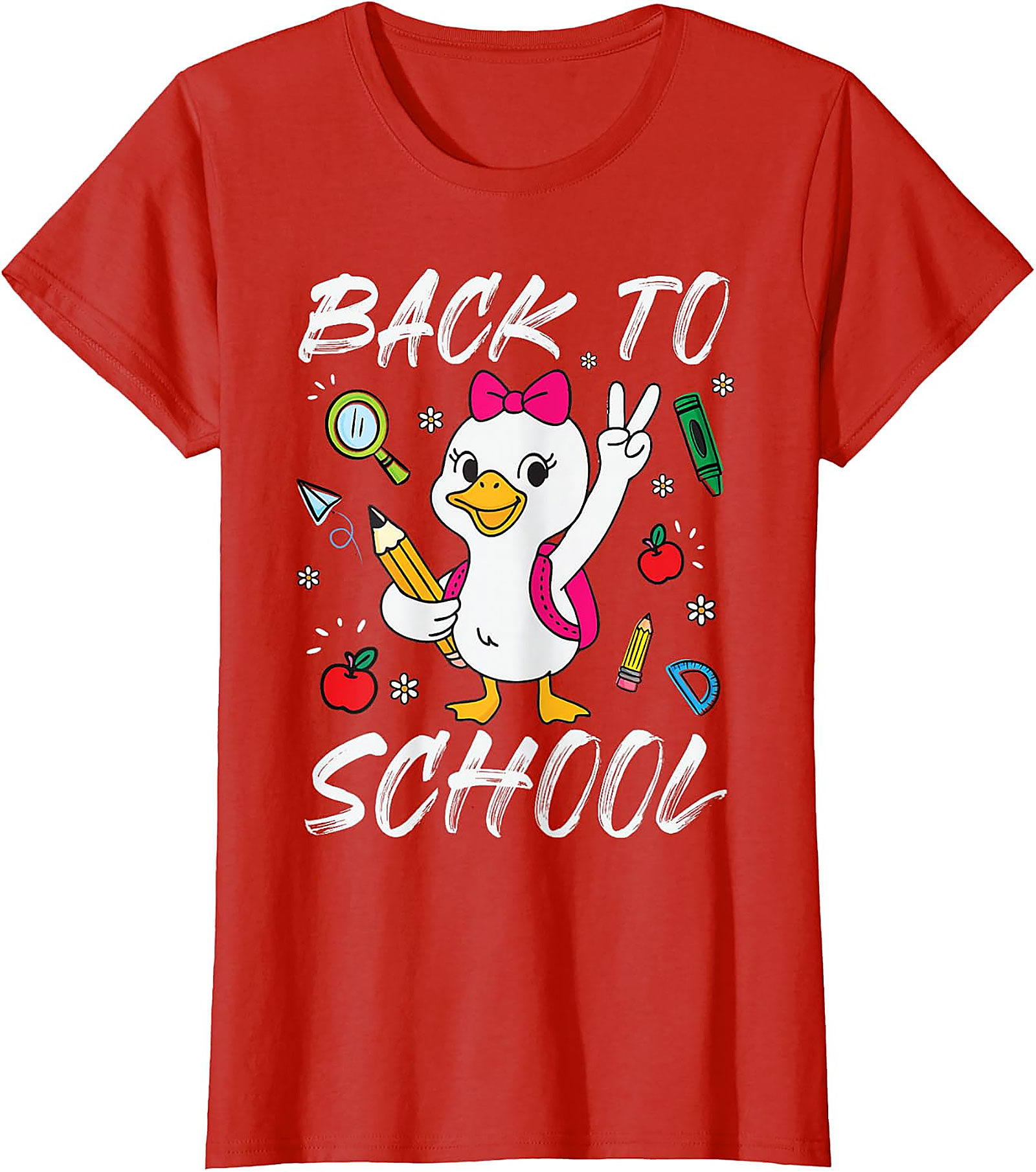 Funny Goose Back To School T-Shirt for Girls | Cute Kids Tee