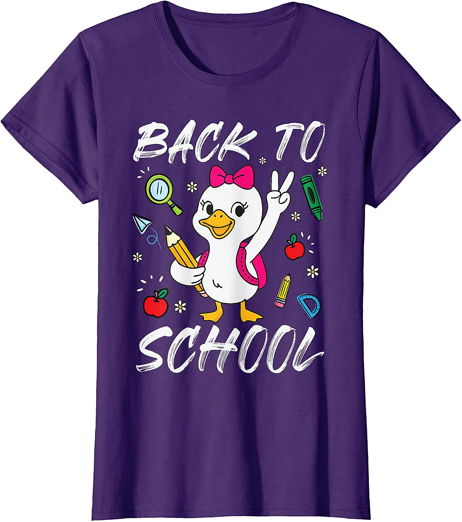 Funny Goose Back To School T-Shirt for Girls | Cute Kids Tee