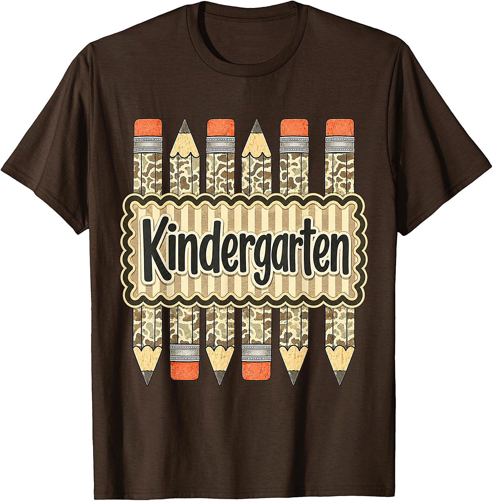 Kindergarten Camo Pencil Teacher T-Shirt | Back to School Tee