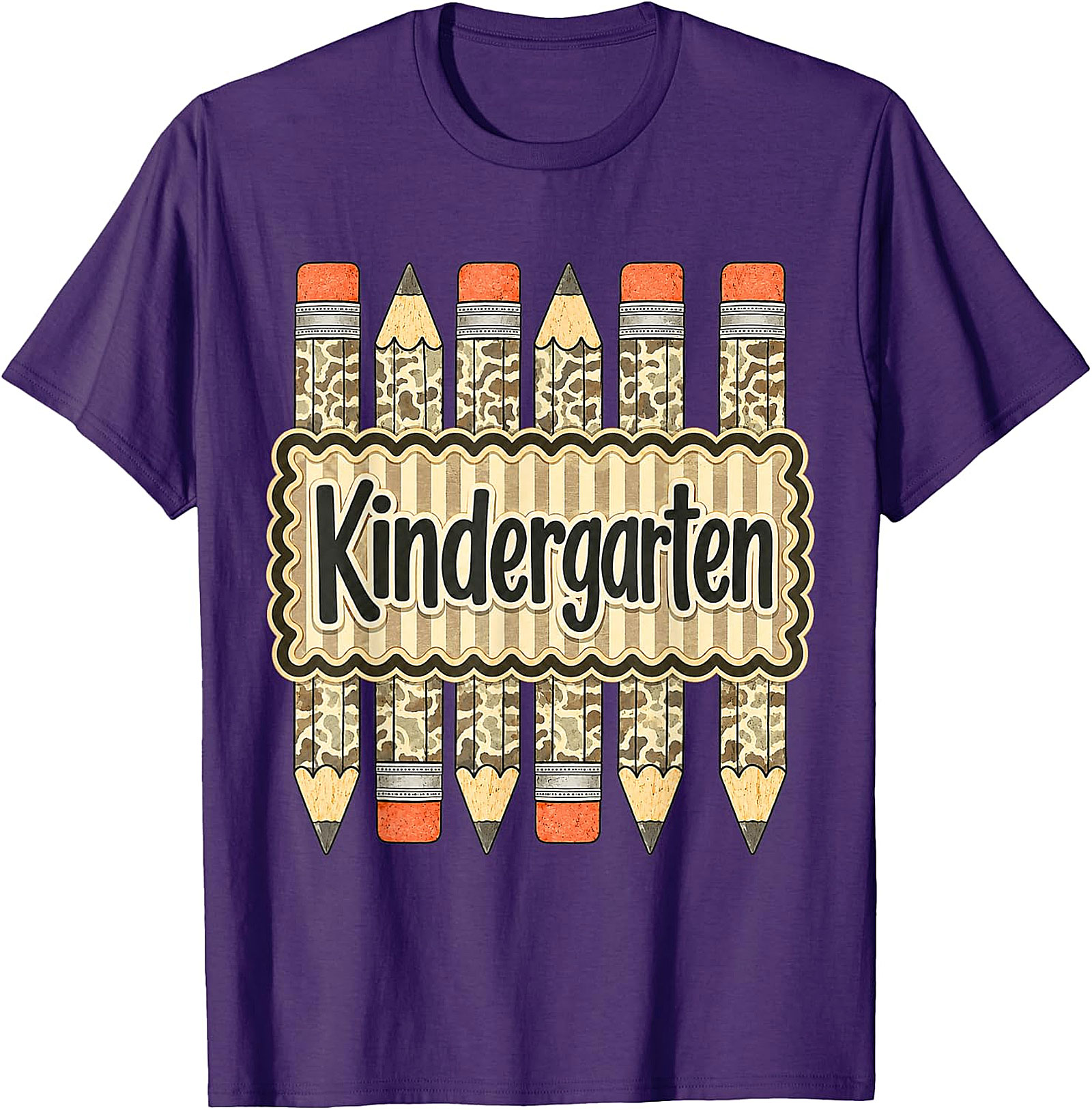 Kindergarten Camo Pencil Teacher T-Shirt | Back to School Tee