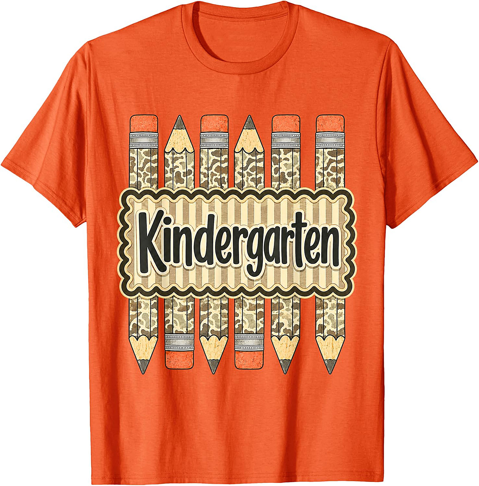 Kindergarten Camo Pencil Teacher T-Shirt | Back to School Tee