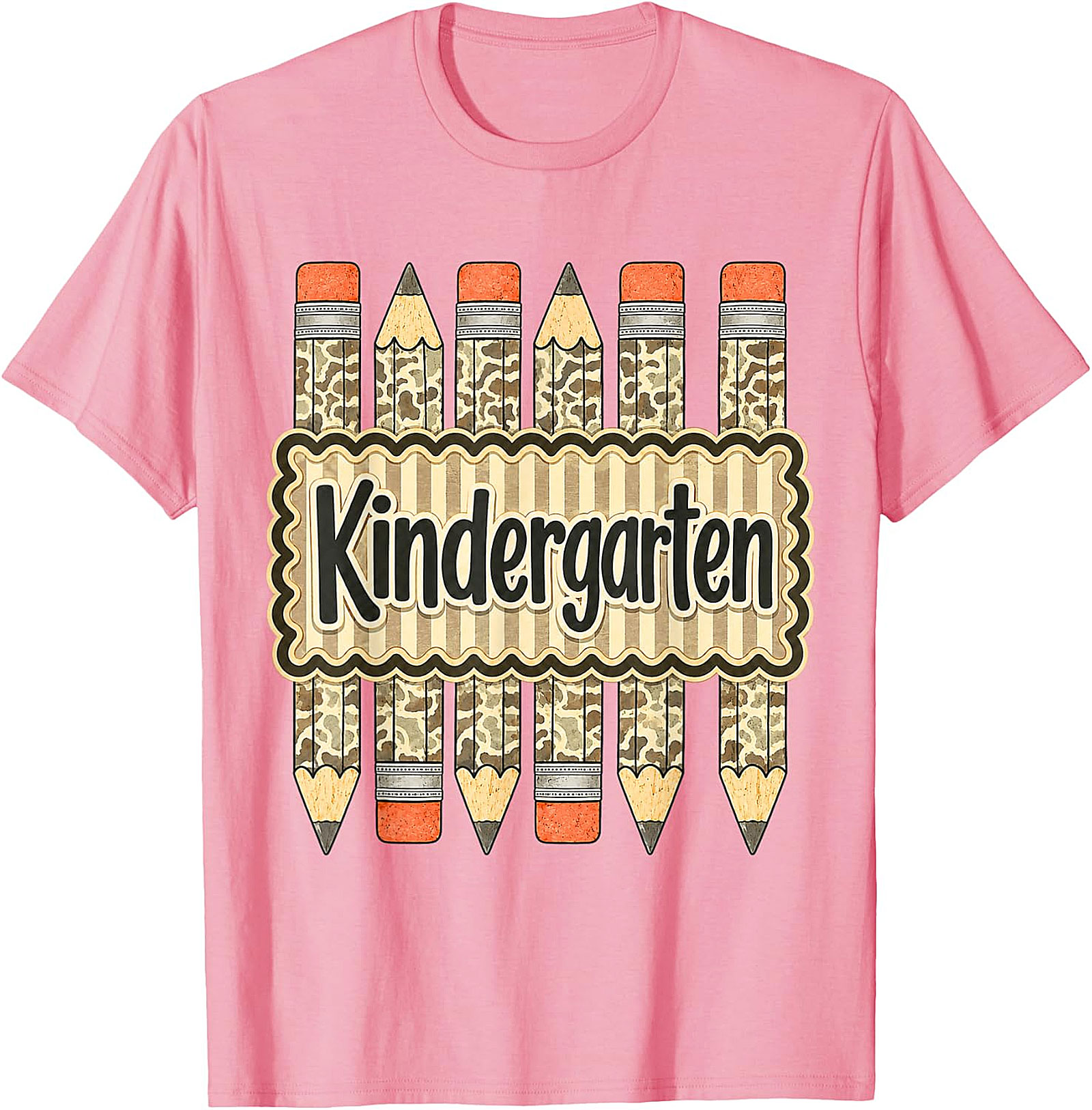 Kindergarten Camo Pencil Teacher T-Shirt | Back to School Tee