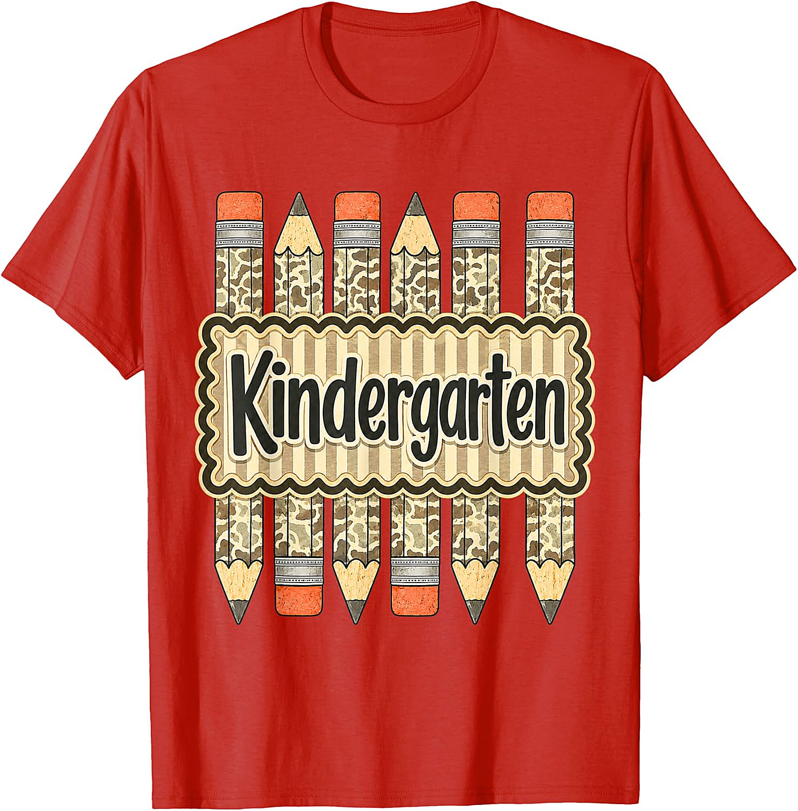 Kindergarten Camo Pencil Teacher T-Shirt | Back to School Tee