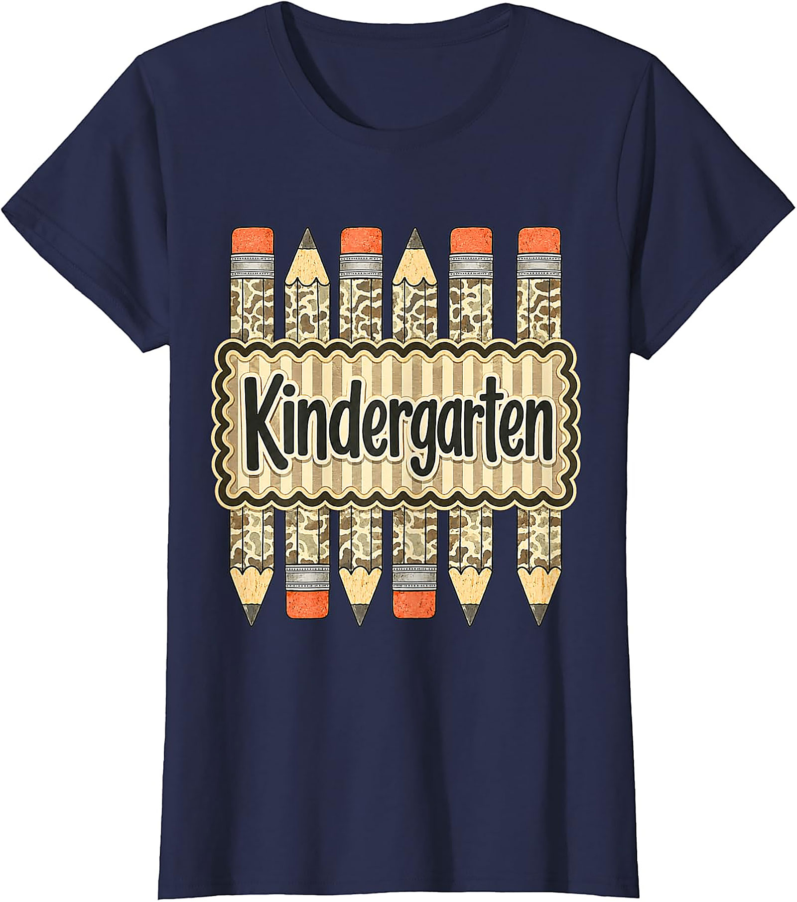 Kindergarten Camo Pencil Teacher T-Shirt | Back to School Tee