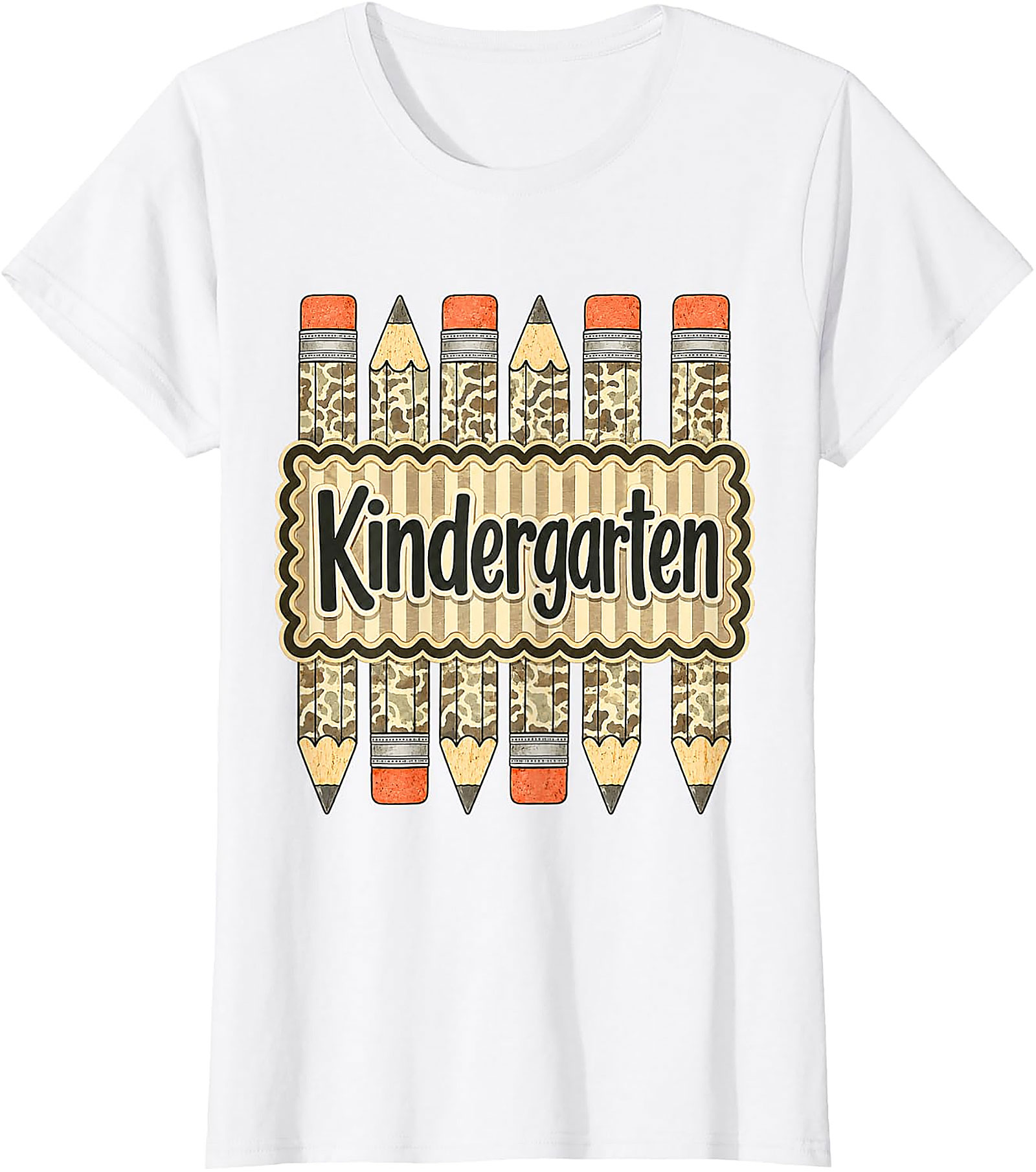 Kindergarten Camo Pencil Teacher T-Shirt | Back to School Tee