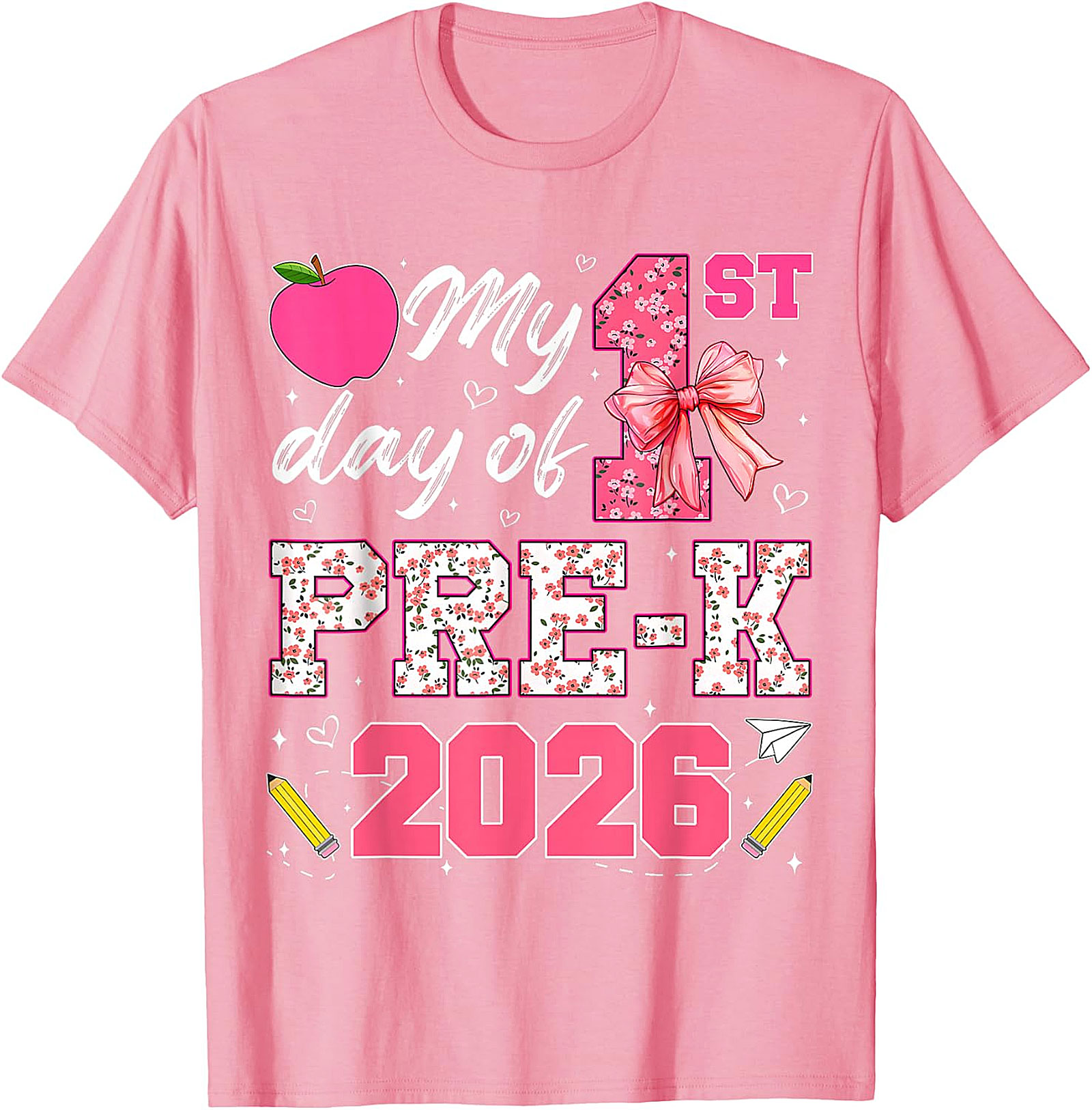 My 1st Day of Pre-K 2026 Shirt | Girls Back to School Tee
