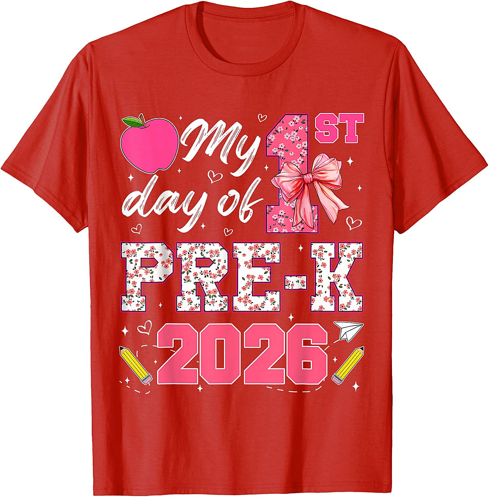 My 1st Day of Pre-K 2026 Shirt | Girls Back to School Tee