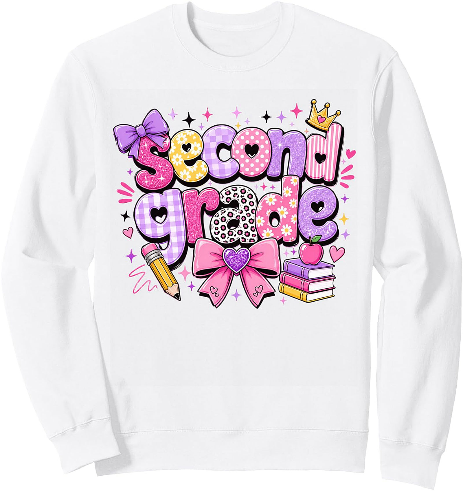 Cute 2nd Grade Back to School Sweatshirt - Girls & Women