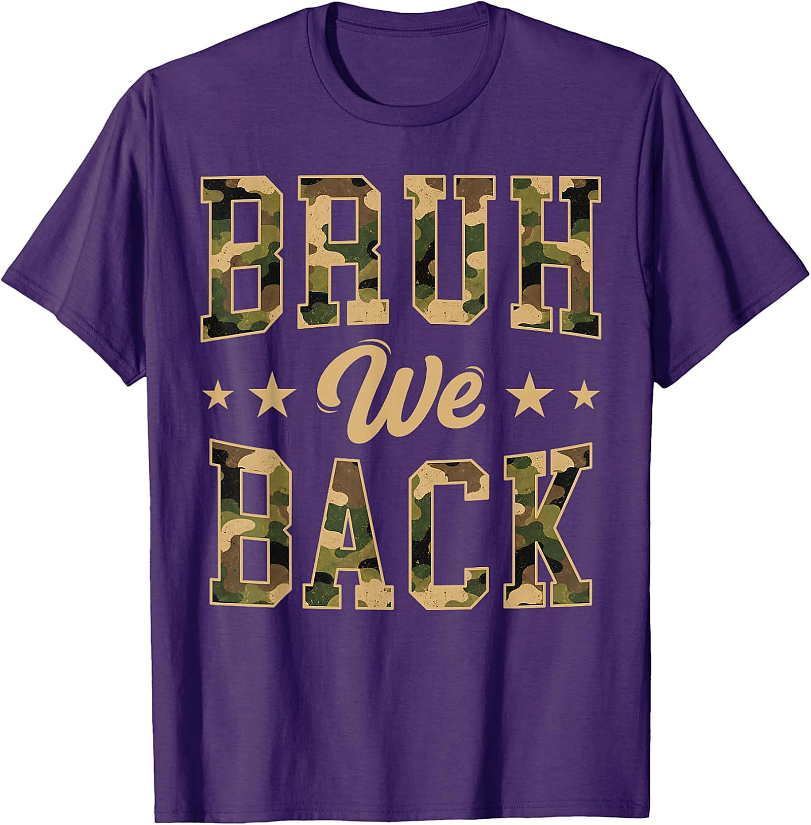 Bruh We Back Camo T-Shirt | Funny Back to School Tee