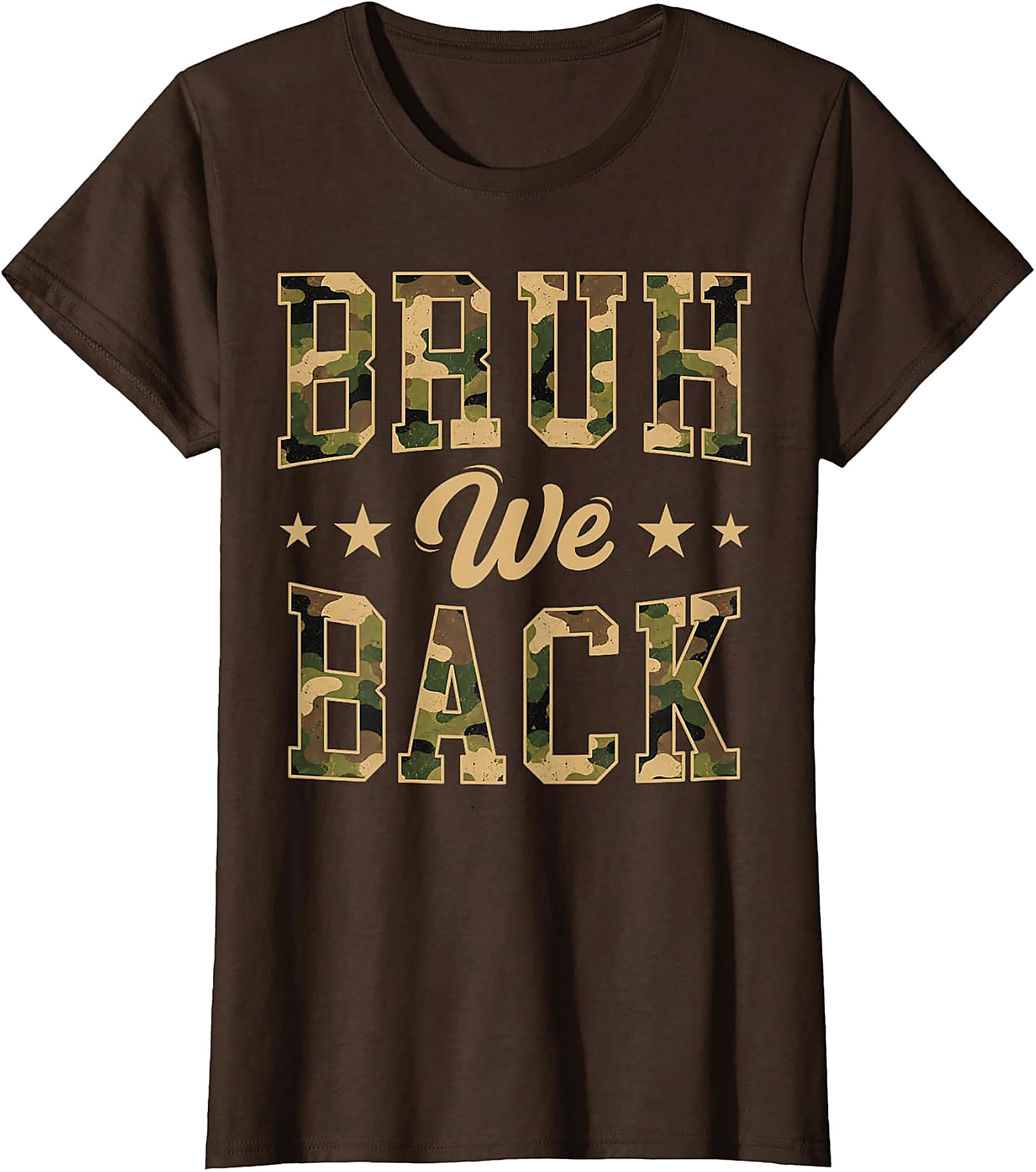 Bruh We Back Camo T-Shirt | Funny Back to School Tee