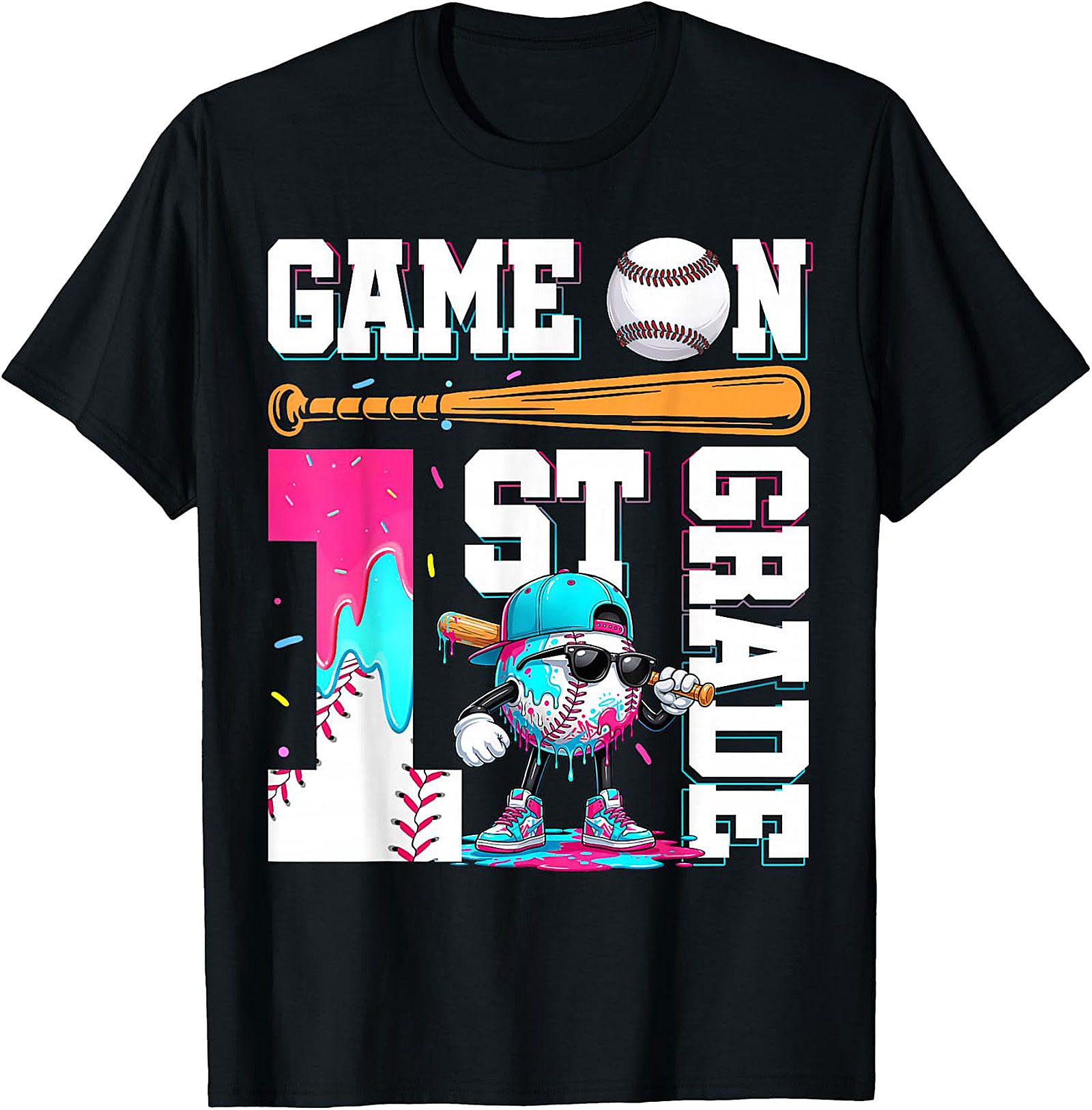 1st Grade Baseball Game On T-Shirt | Back to School Tee
