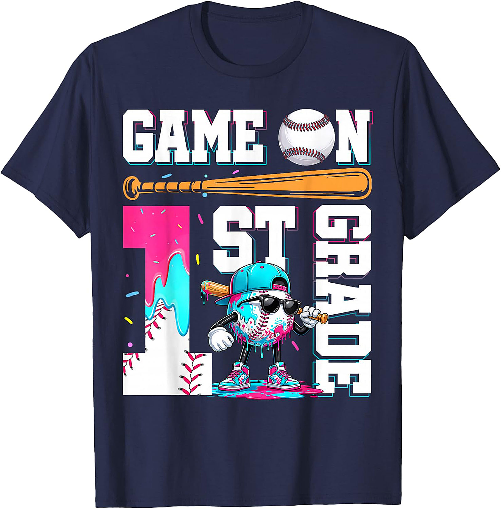 1st Grade Baseball Game On T-Shirt | Back to School Tee