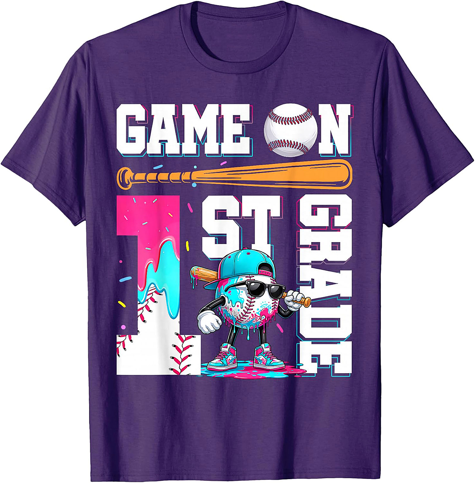 1st Grade Baseball Game On T-Shirt | Back to School Tee