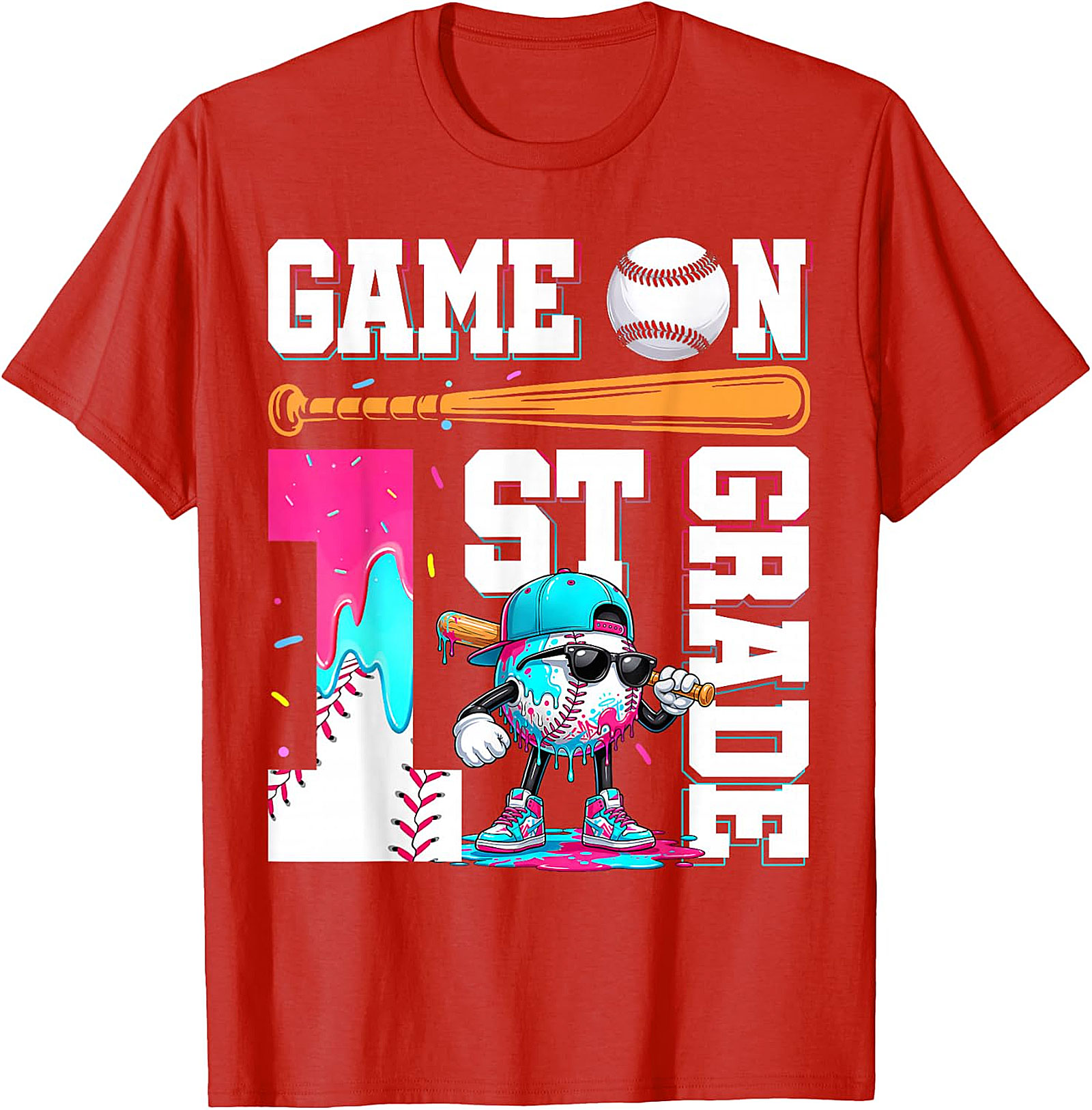 1st Grade Baseball Game On T-Shirt | Back to School Tee