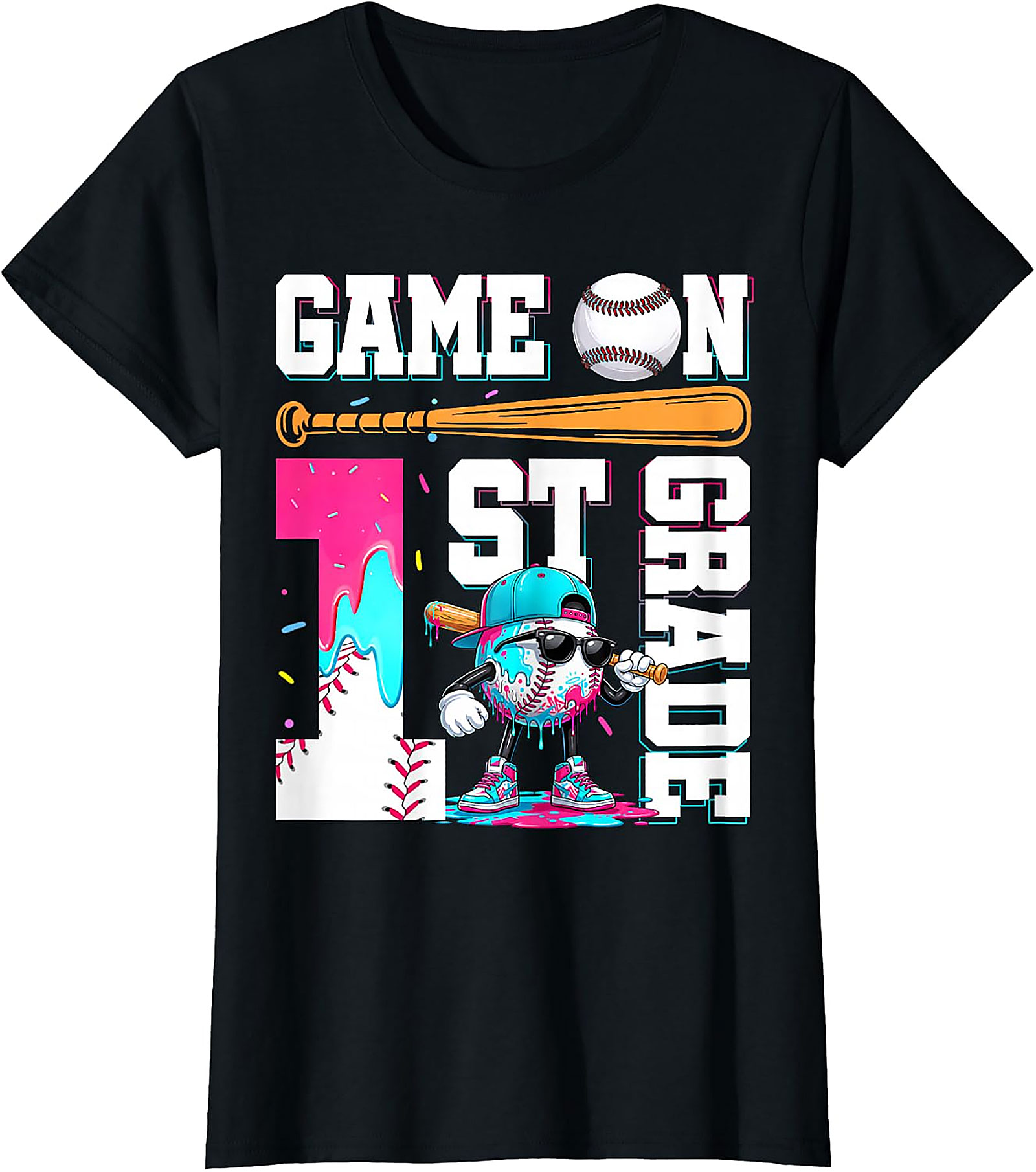 1st Grade Baseball Game On T-Shirt | Back to School Tee