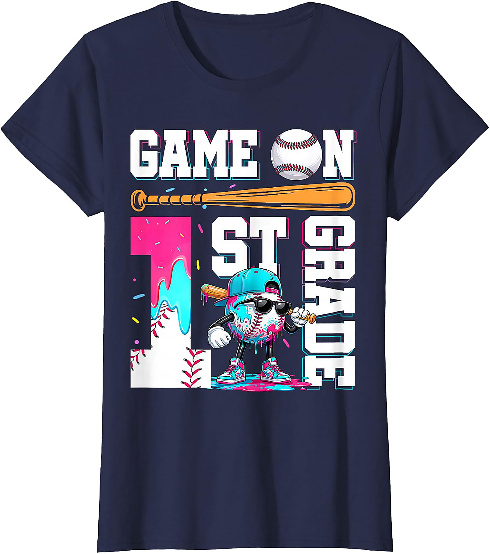 1st Grade Baseball Game On T-Shirt | Back to School Tee