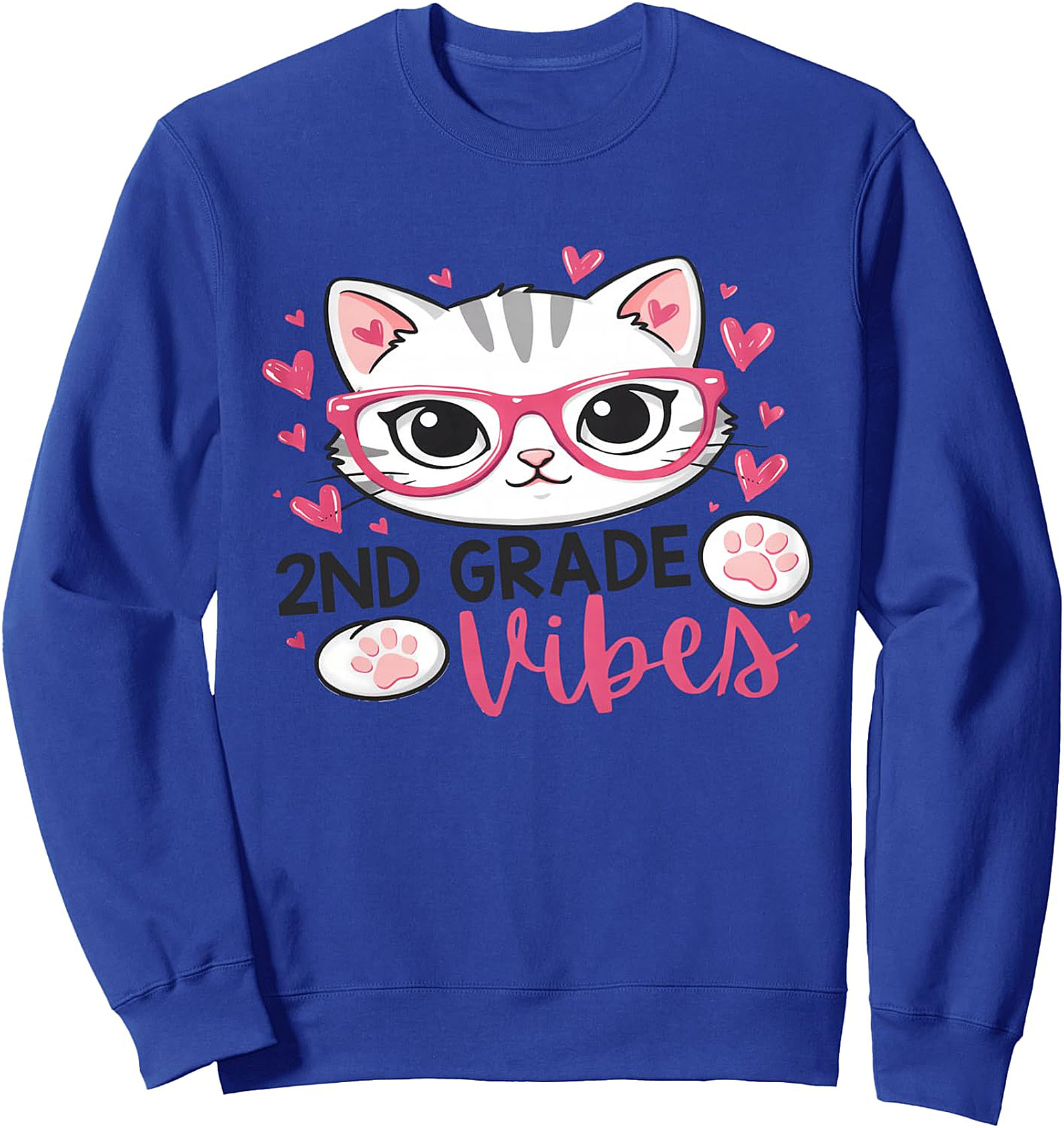 2nd Grade Vibes Cat Sweatshirt | Back to School Pullover
