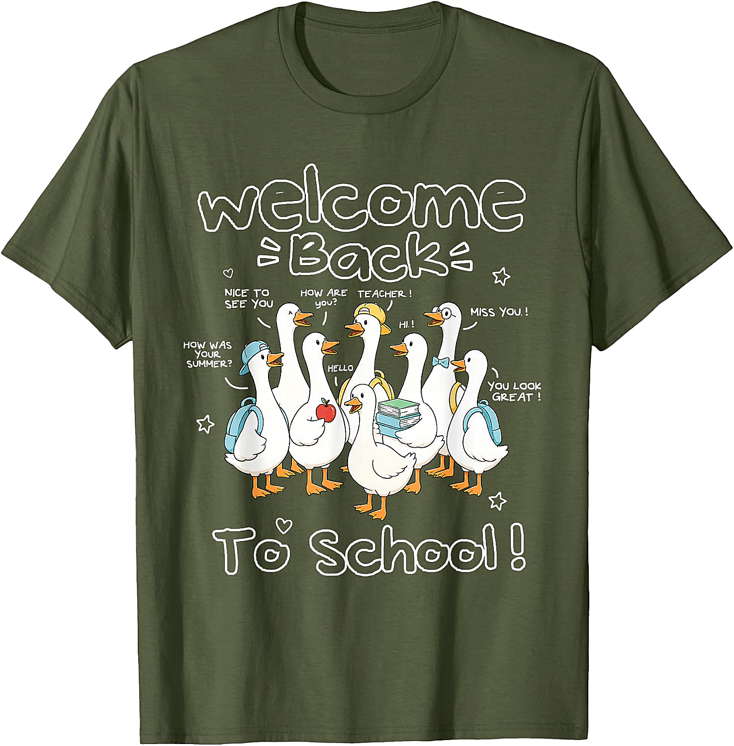 Welcome Back to School Goose Teacher Student T-Shirt