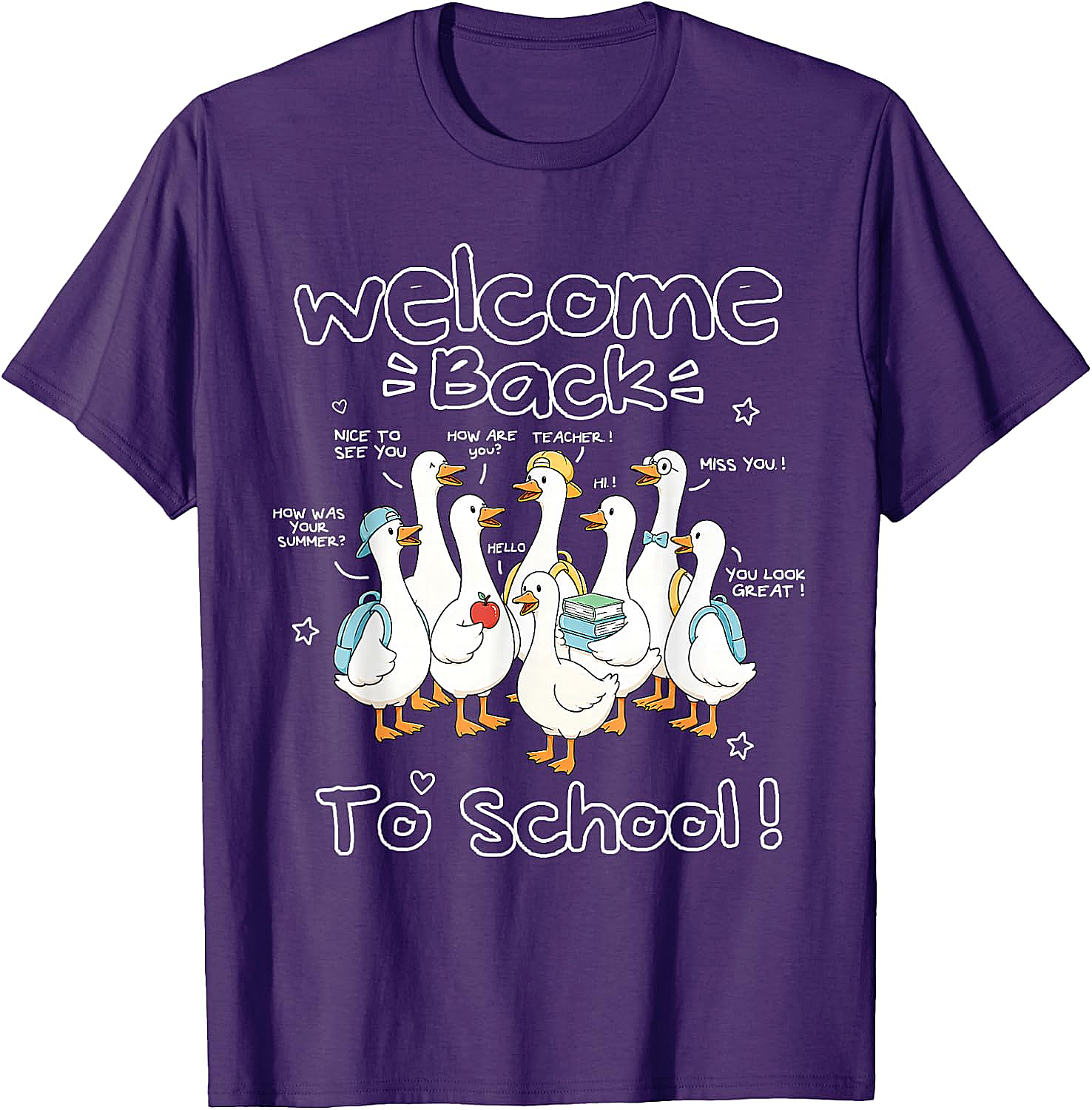 Welcome Back to School Goose Teacher Student T-Shirt