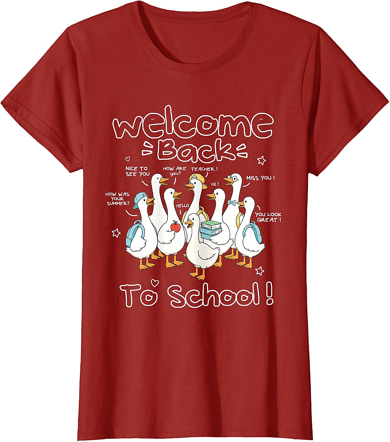 Welcome Back to School Goose Teacher Student T-Shirt