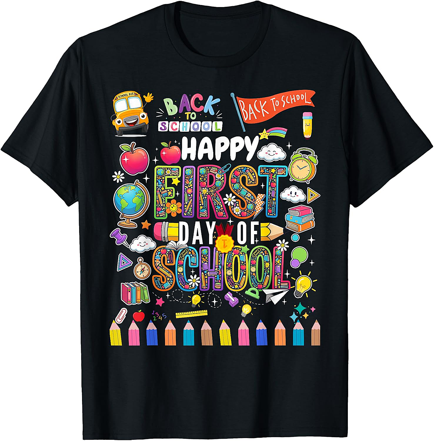 Happy First Day of School T-Shirt Teacher & Kids Tee