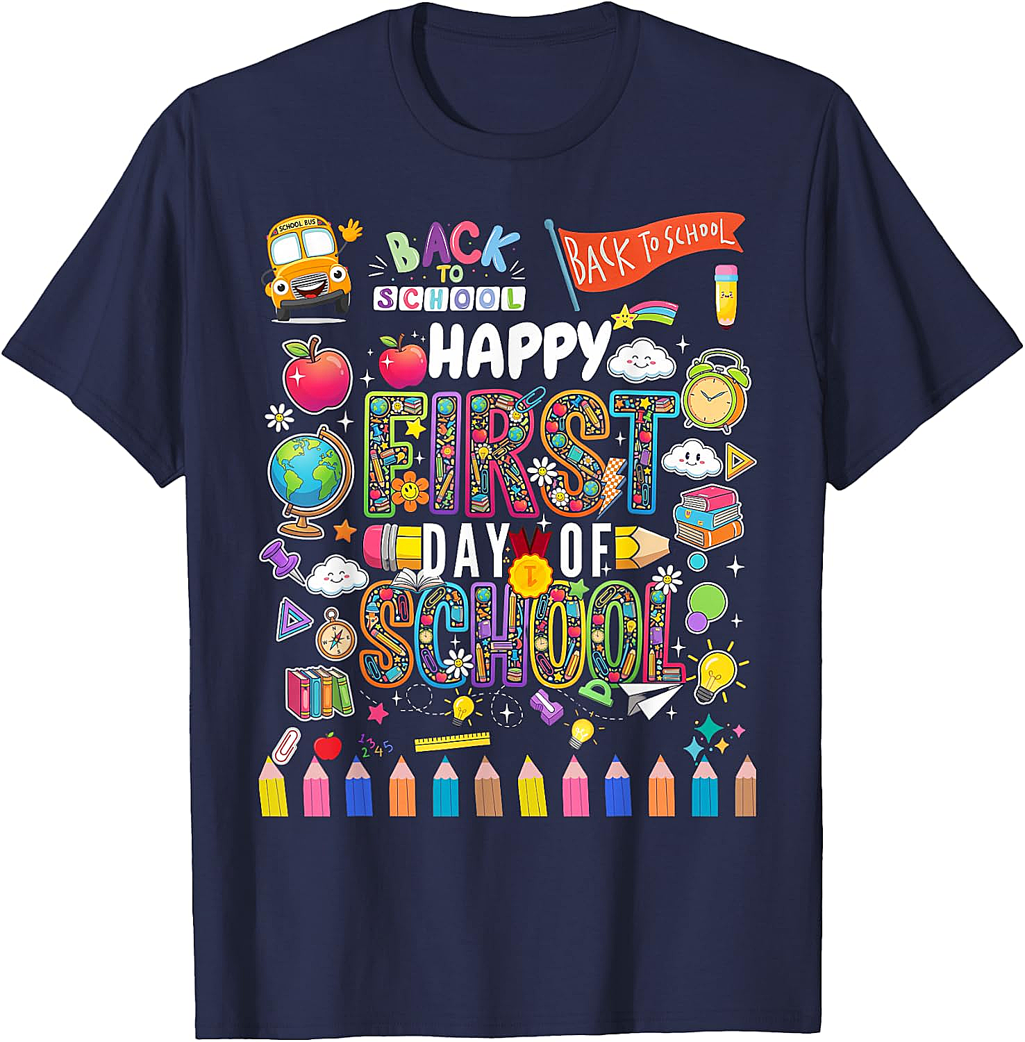 Happy First Day of School T-Shirt Teacher & Kids Tee