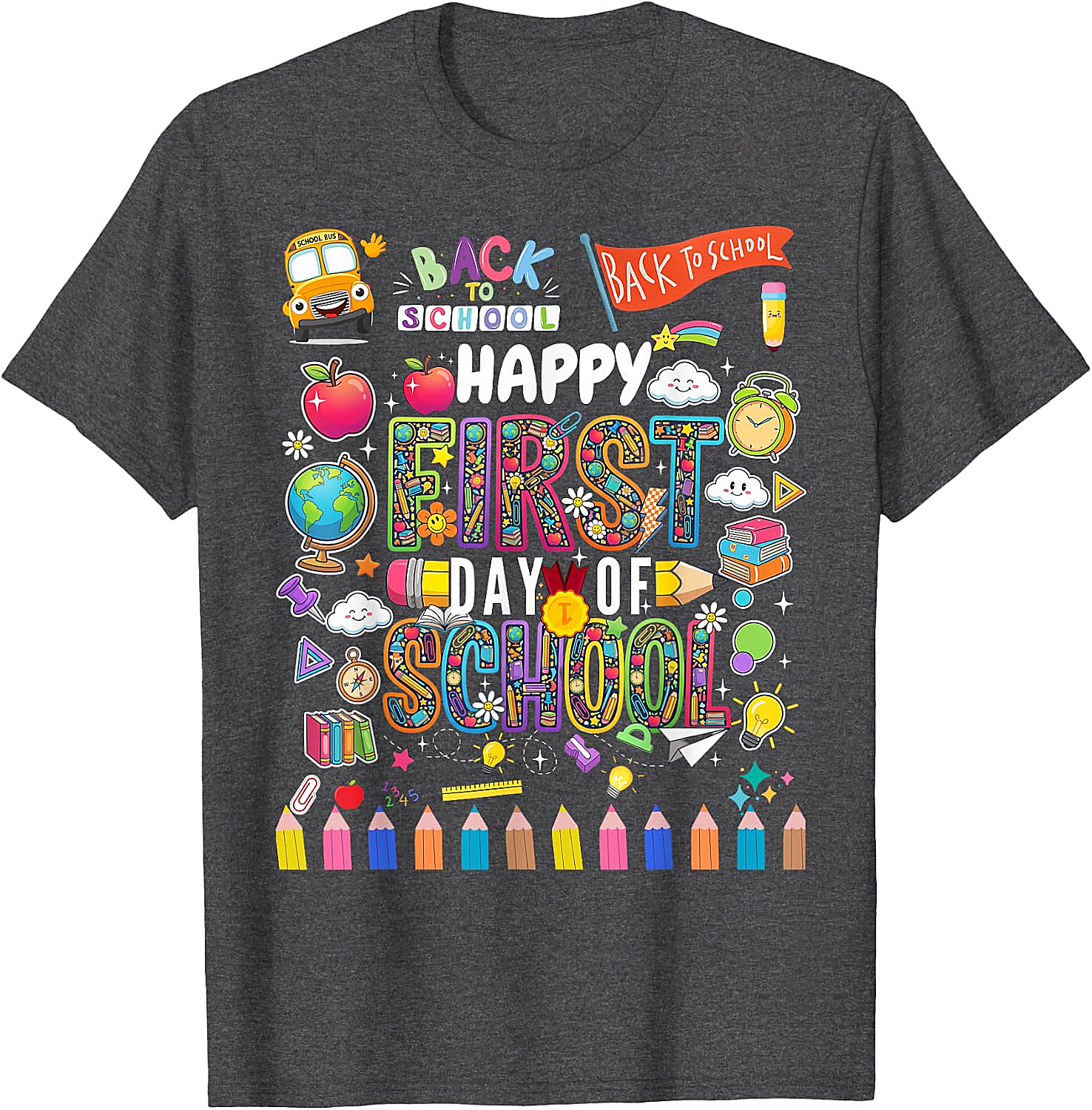 Happy First Day of School T-Shirt Teacher & Kids Tee