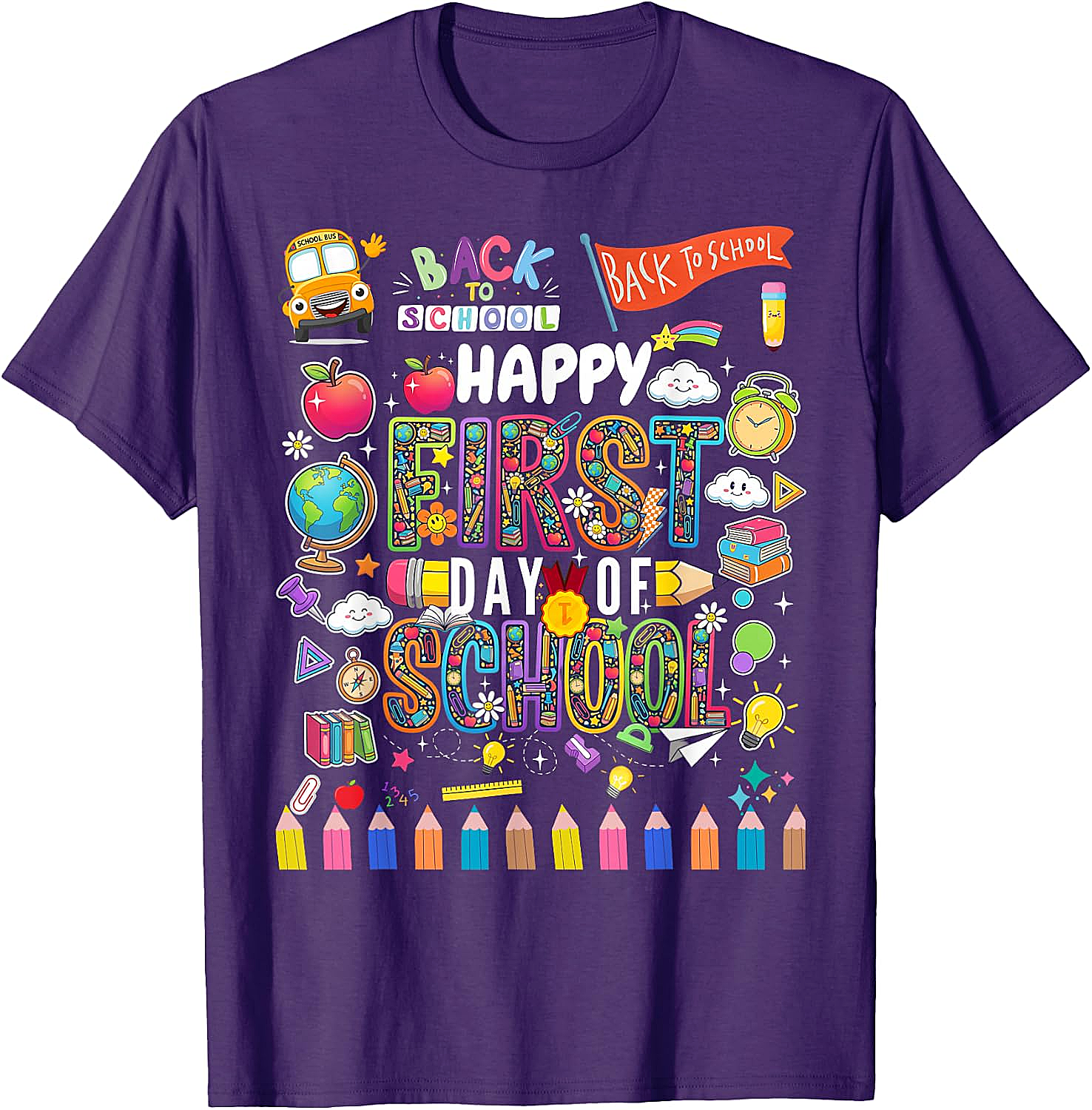 Happy First Day of School T-Shirt Teacher & Kids Tee