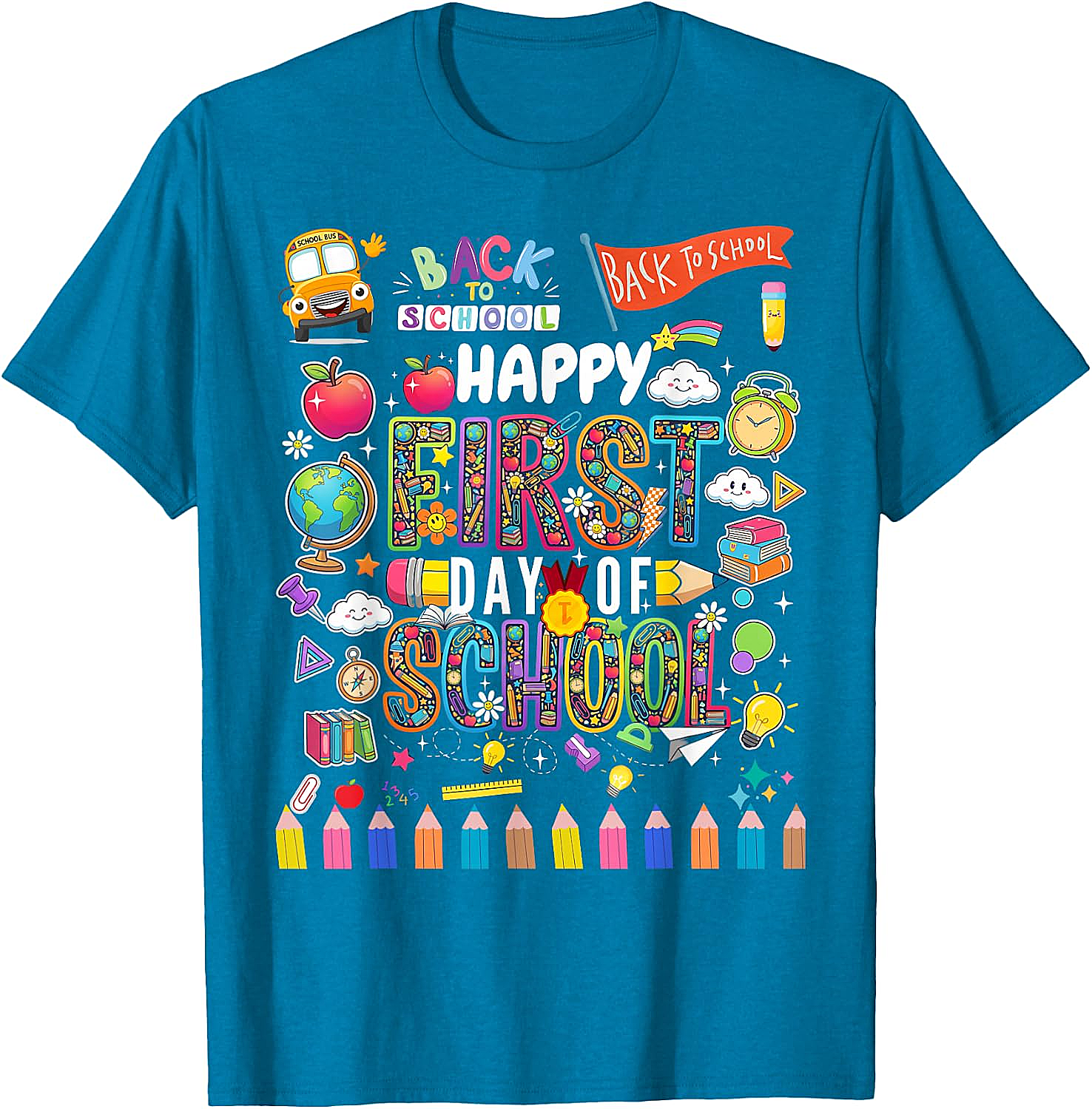 Happy First Day of School T-Shirt Teacher & Kids Tee