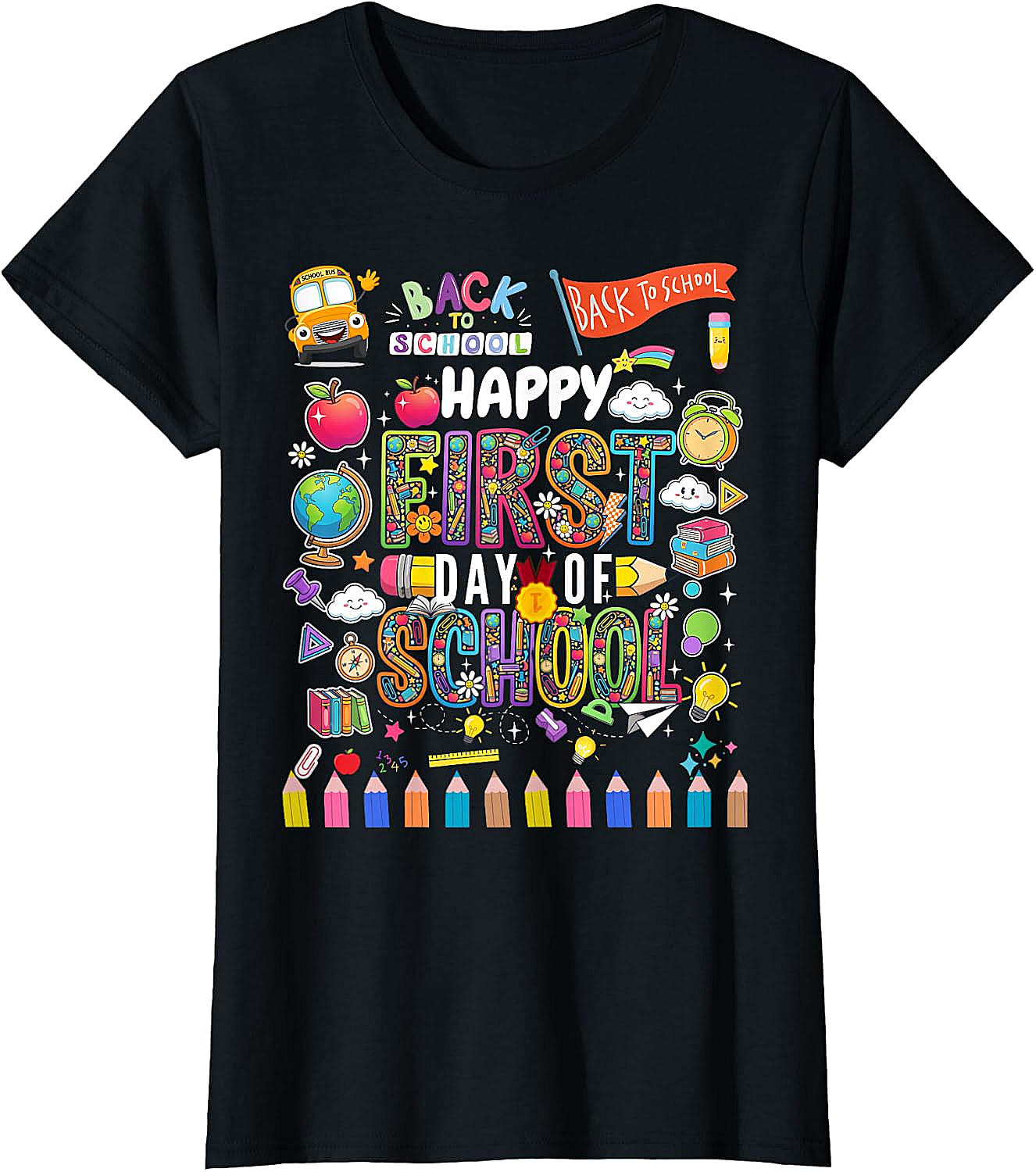 Happy First Day of School T-Shirt Teacher & Kids Tee