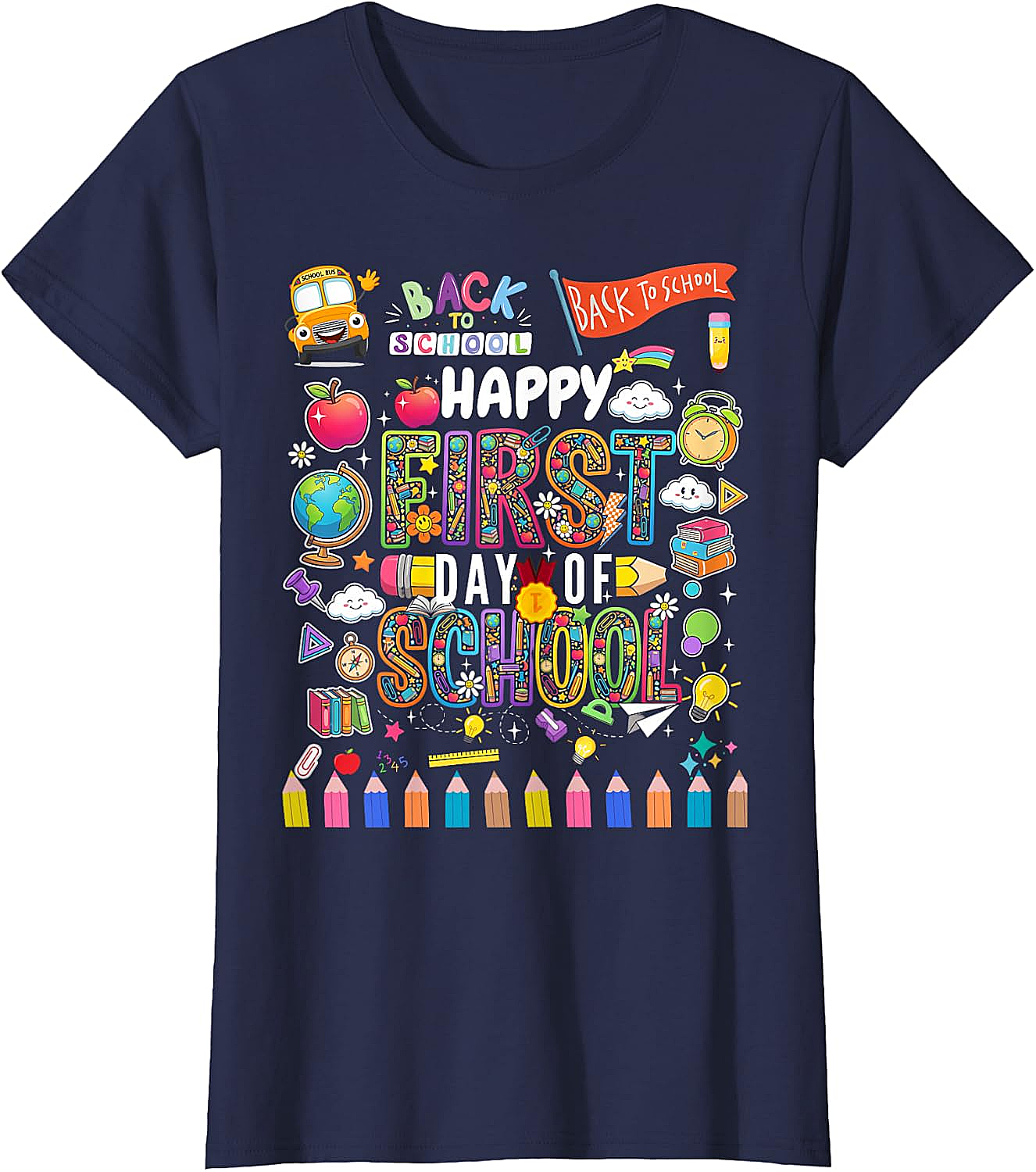 Happy First Day of School T-Shirt Teacher & Kids Tee