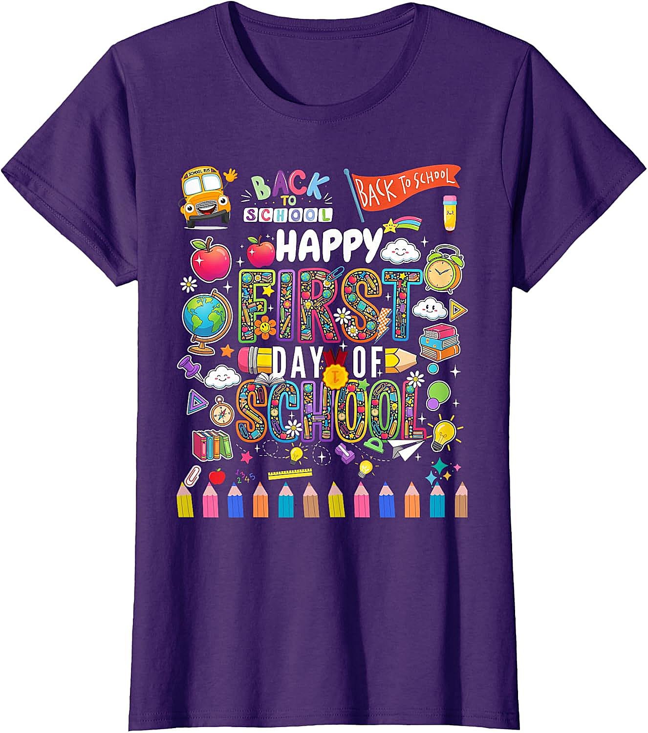 Happy First Day of School T-Shirt Teacher & Kids Tee