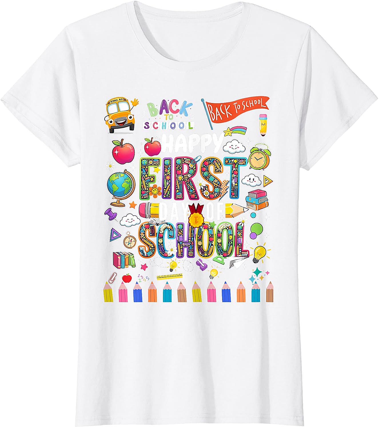 Happy First Day of School T-Shirt Teacher & Kids Tee