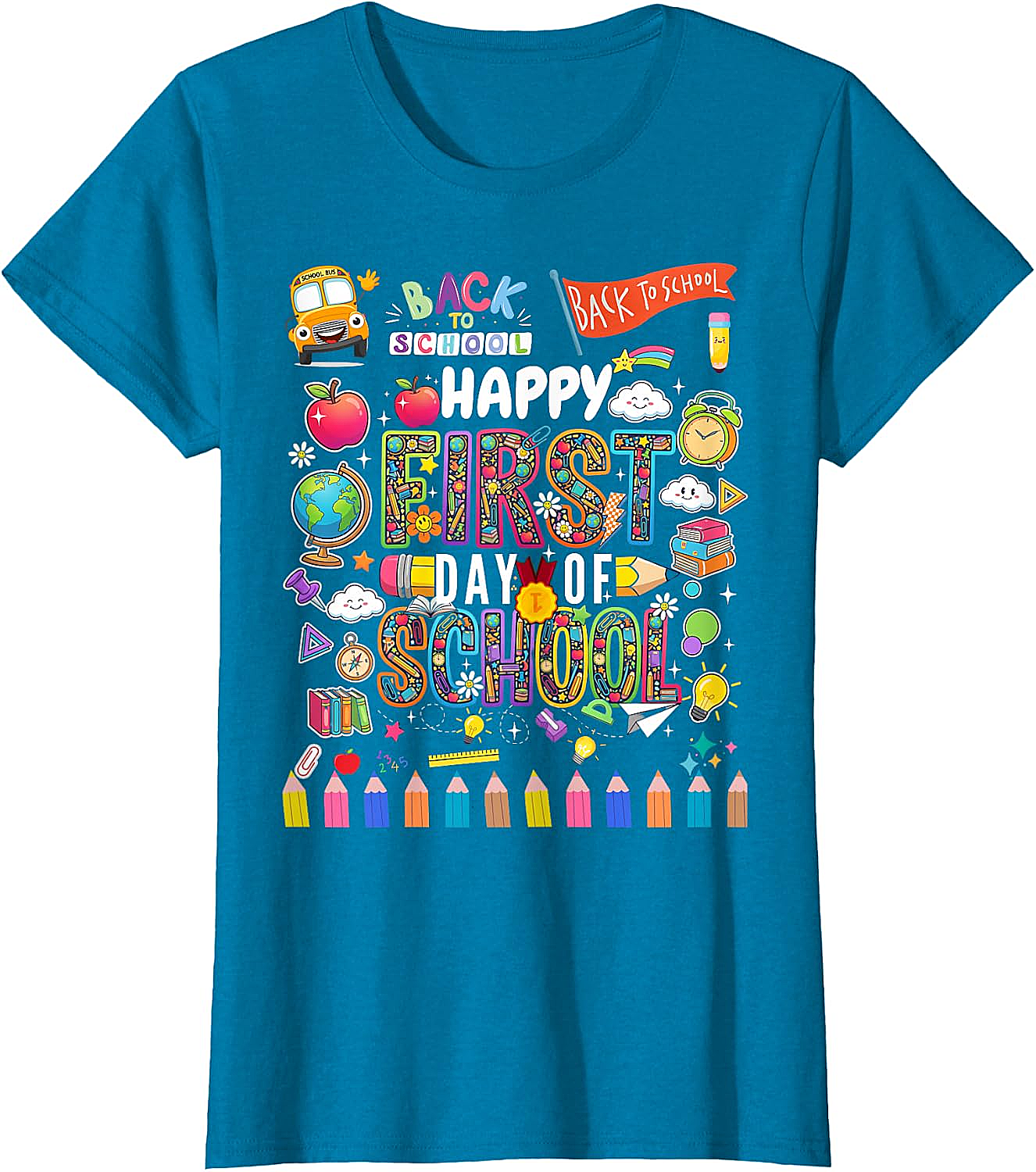 Happy First Day of School T-Shirt Teacher & Kids Tee