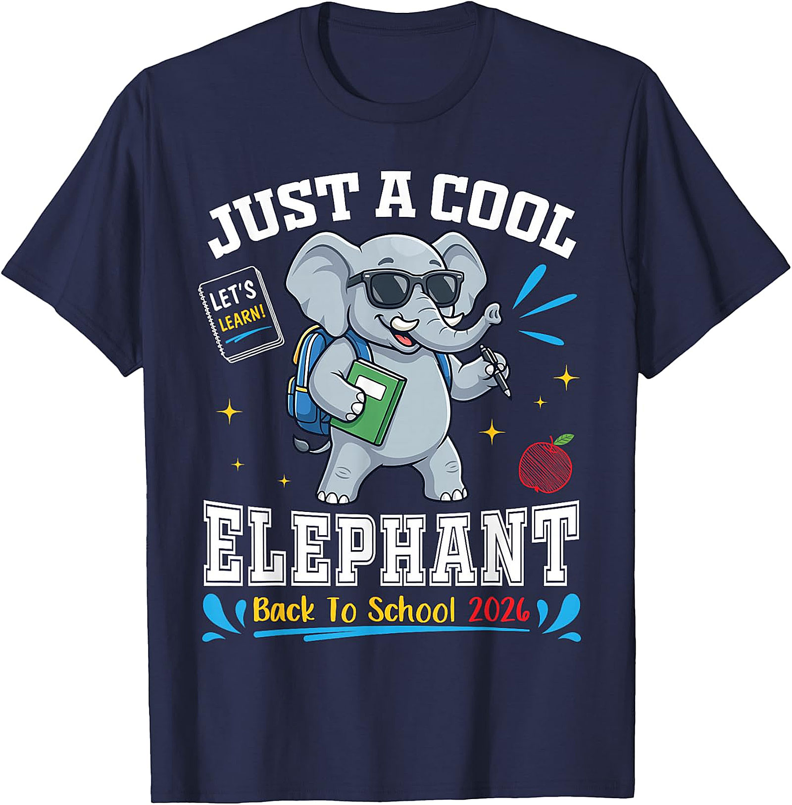 Cool Elephant Back to School 2026 T-Shirt | Funny Student Tee