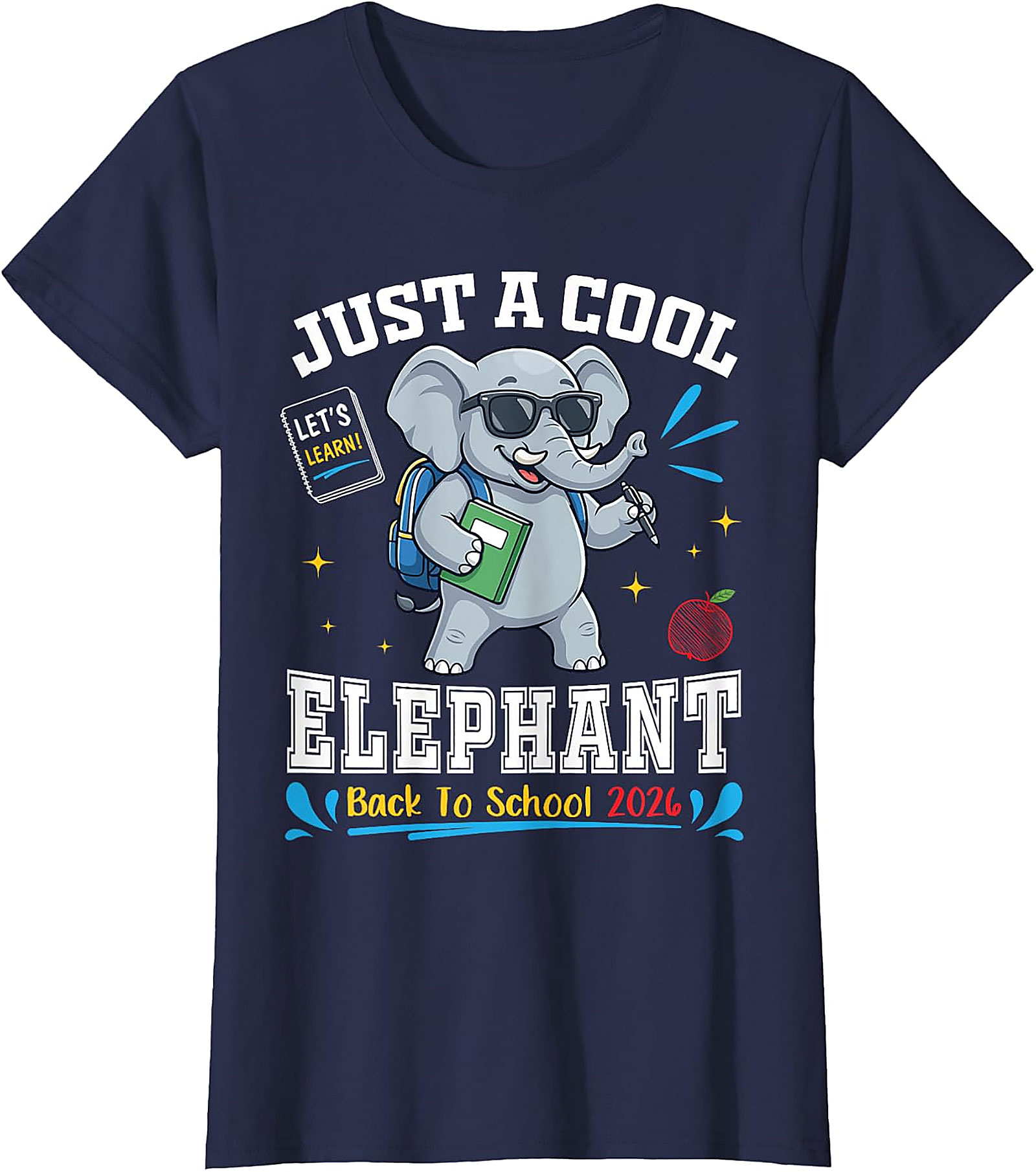Cool Elephant Back to School 2026 T-Shirt | Funny Student Tee
