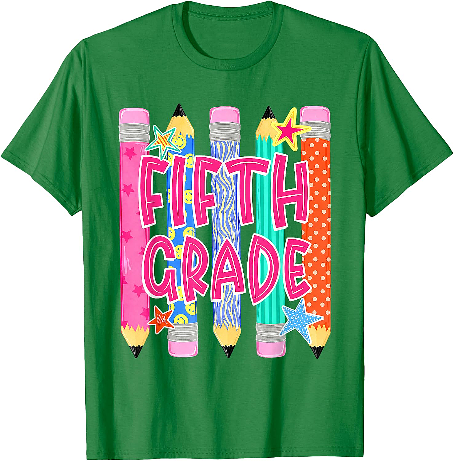 Fifth Grade T-Shirt Back to School Colorful Pencils Tee