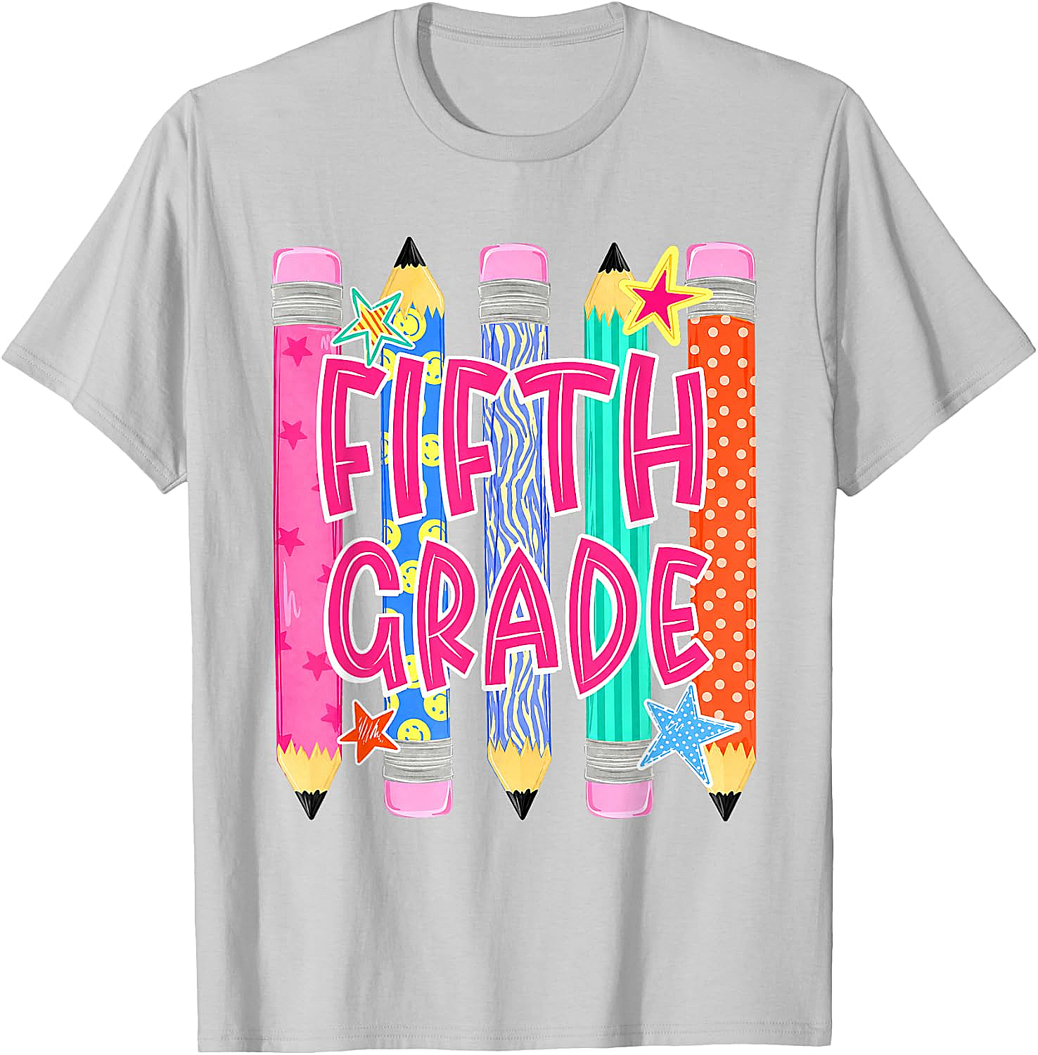 Fifth Grade T-Shirt Back to School Colorful Pencils Tee