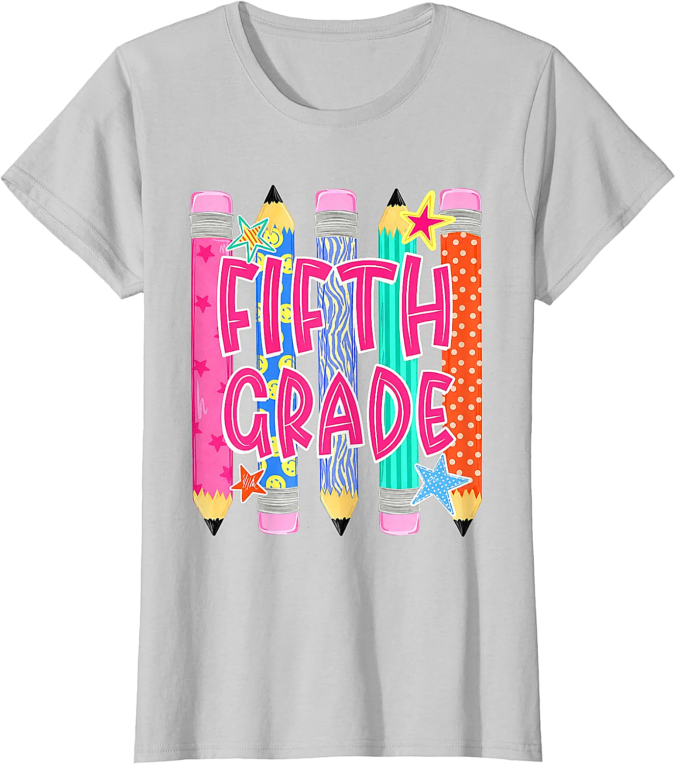 Fifth Grade T-Shirt Back to School Colorful Pencils Tee