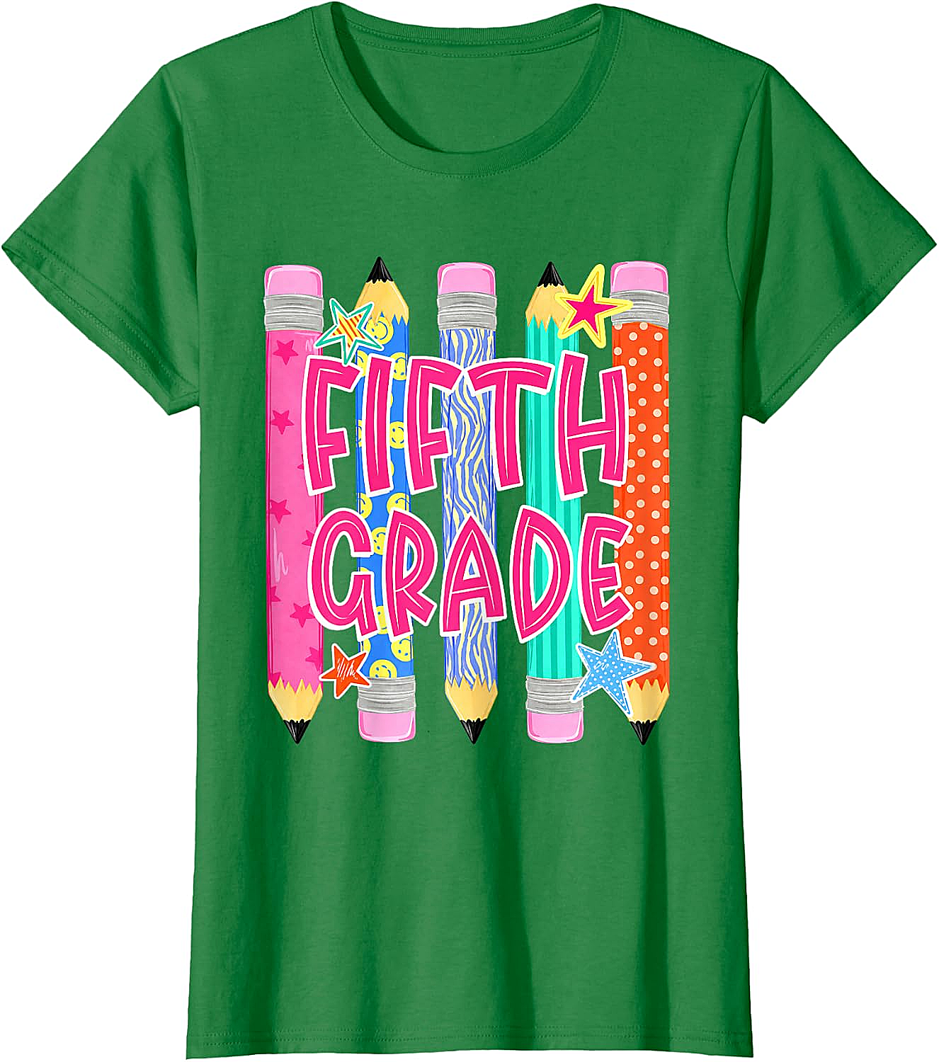 Fifth Grade T-Shirt Back to School Colorful Pencils Tee