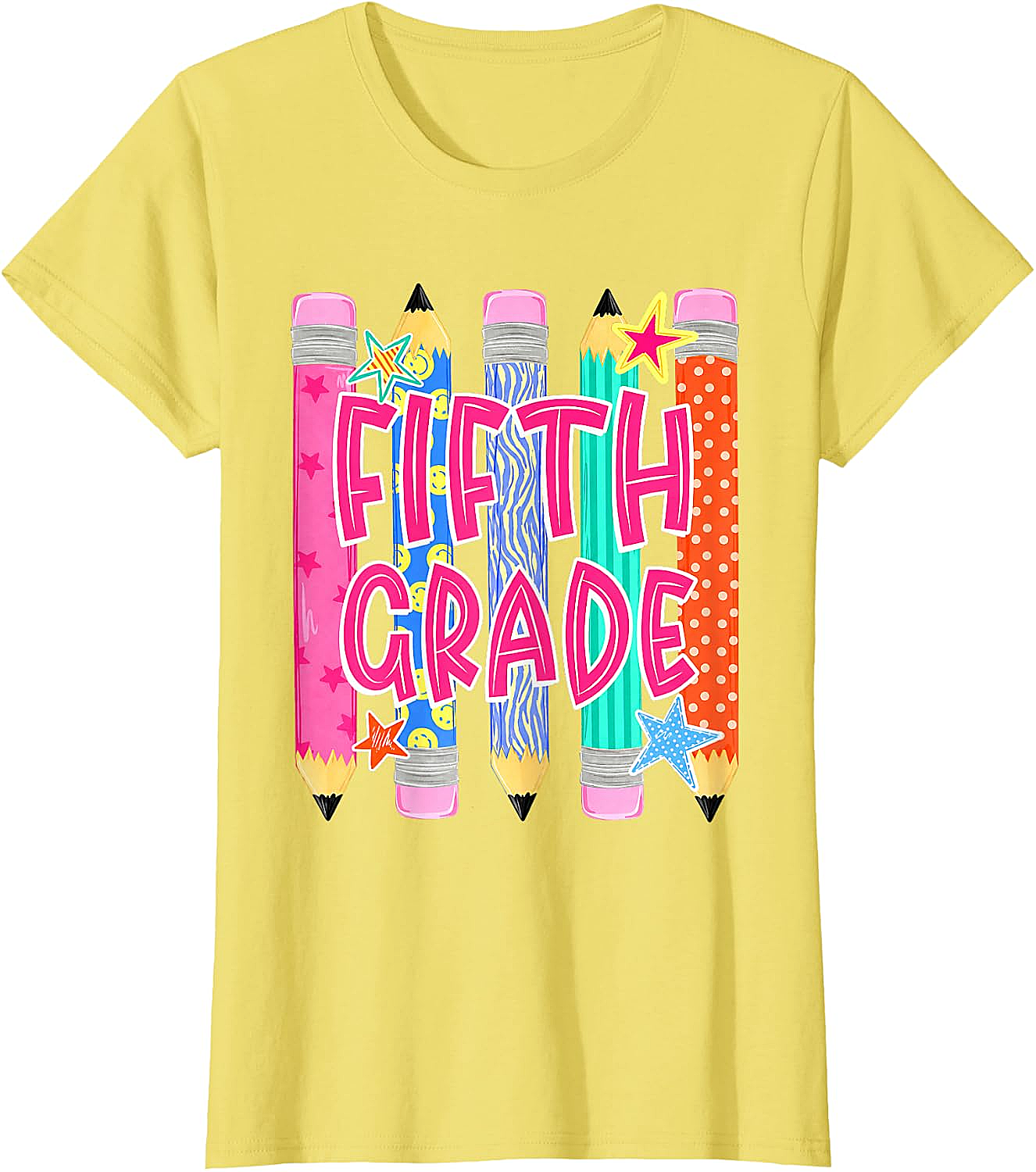 Fifth Grade T-Shirt Back to School Colorful Pencils Tee