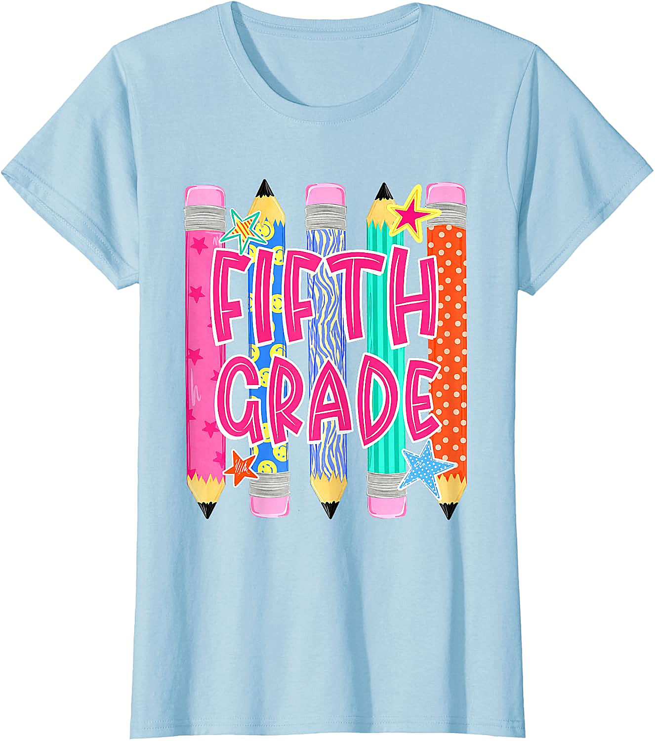 Fifth Grade T-Shirt Back to School Colorful Pencils Tee
