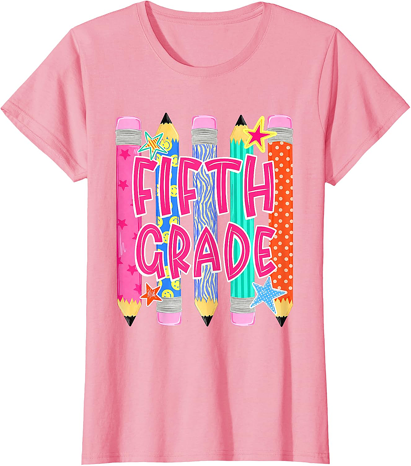 Fifth Grade T-Shirt Back to School Colorful Pencils Tee