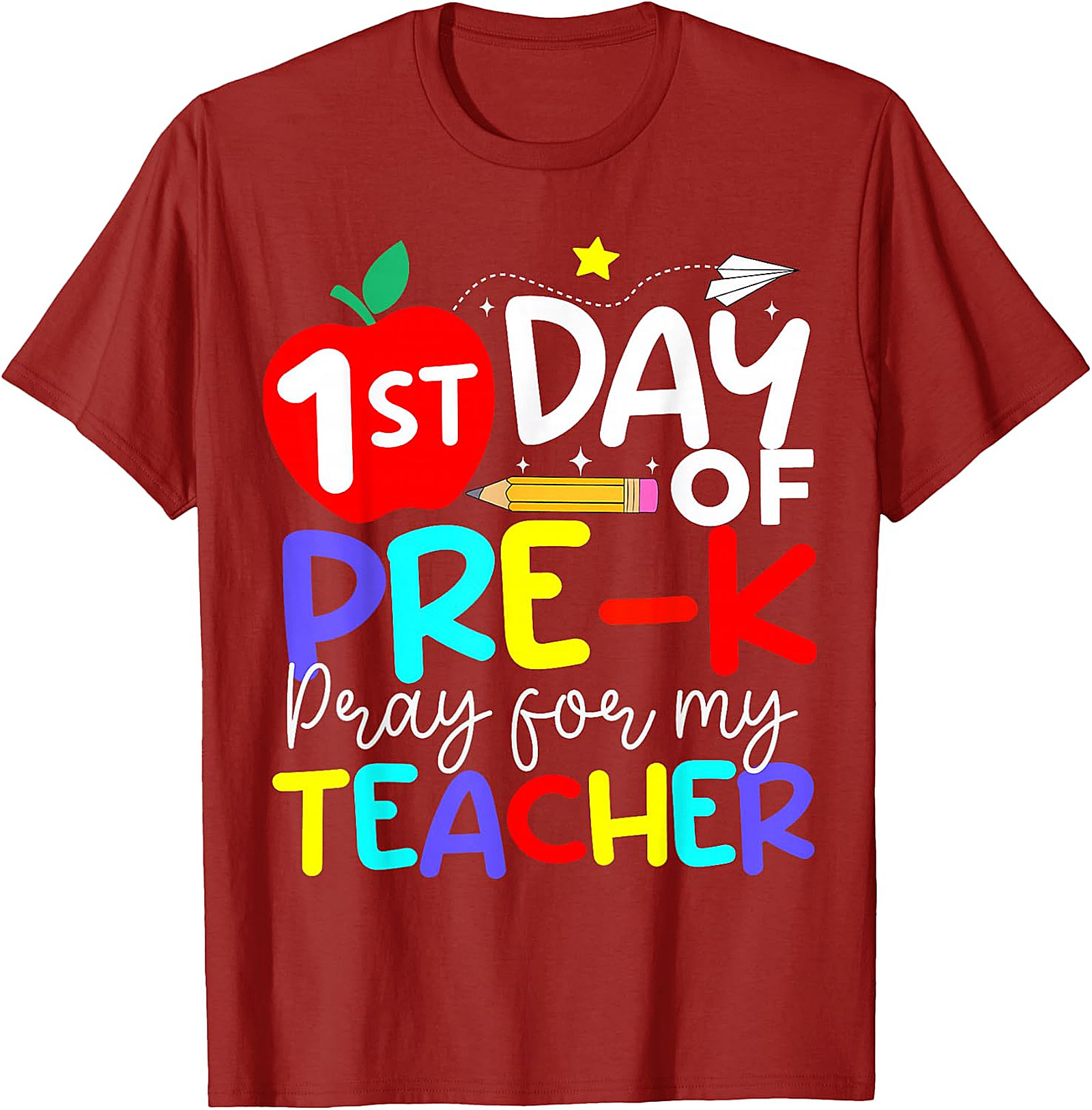 1st Day of Pre K Pray for My Teacher T Shirt | Back to School