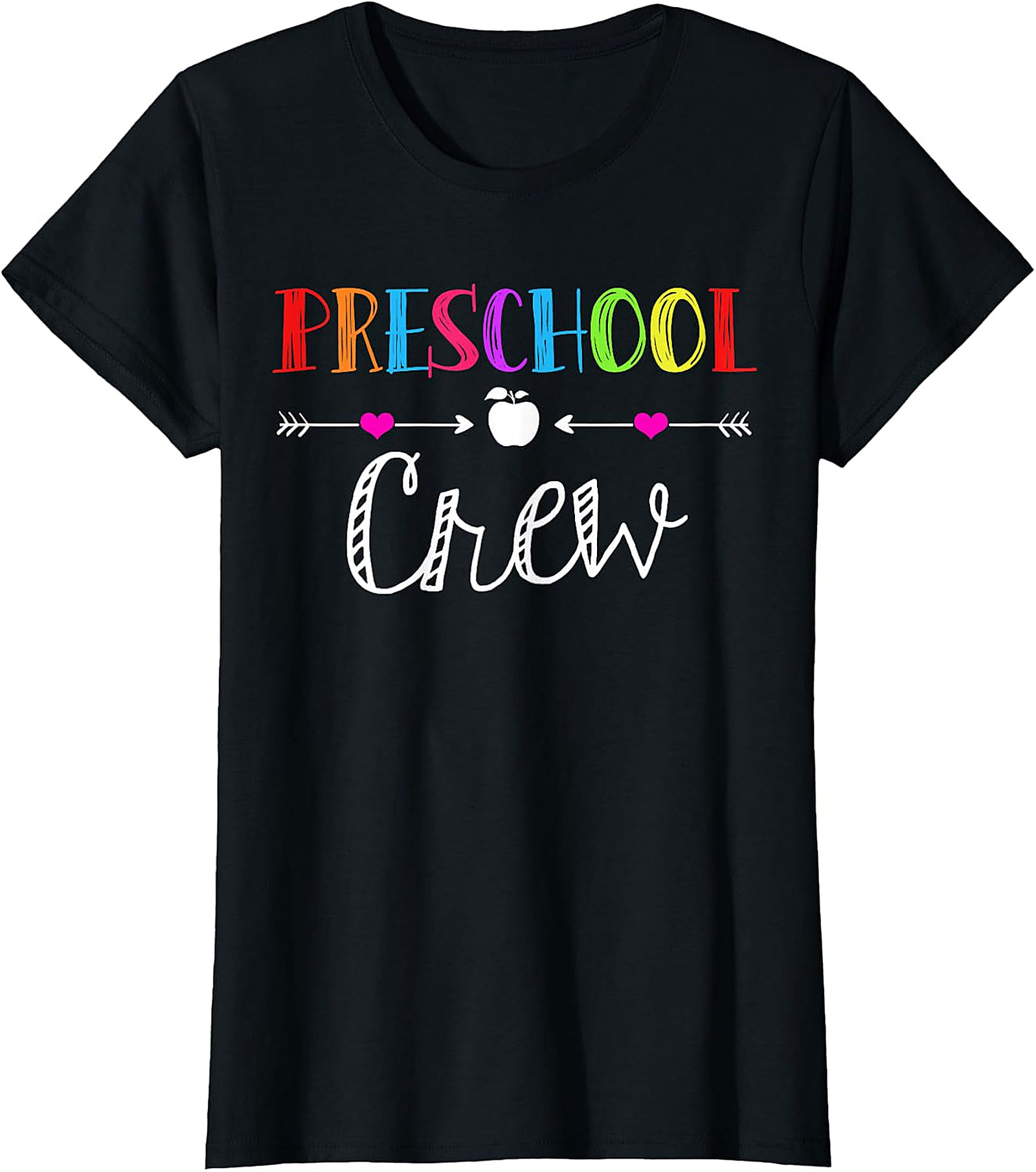  Preschool Crew Multi Color Teacher T Shirt Design