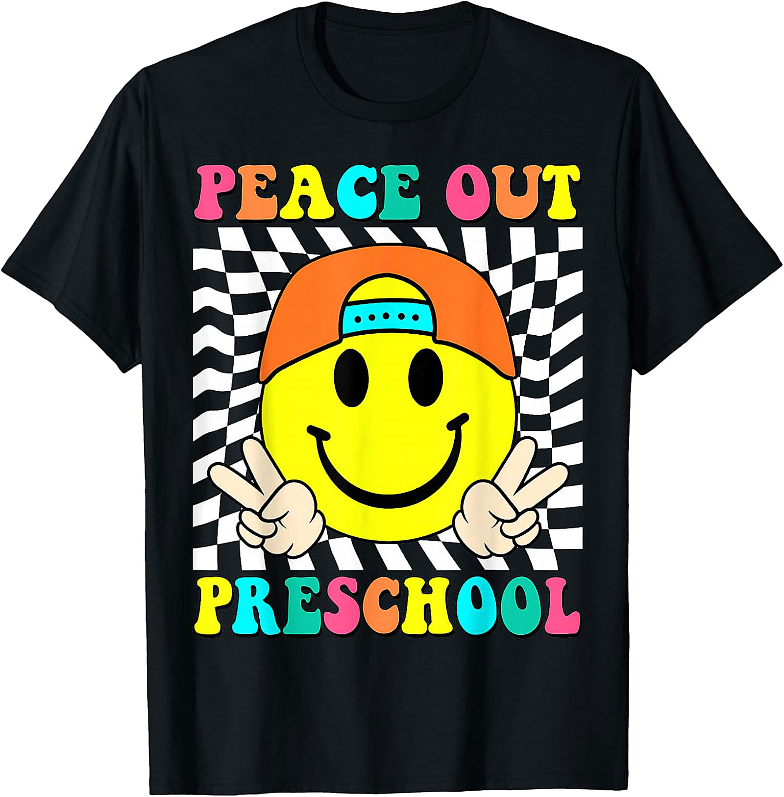 Peace Out Preschool Smiley Face Retro Graduation Apparel