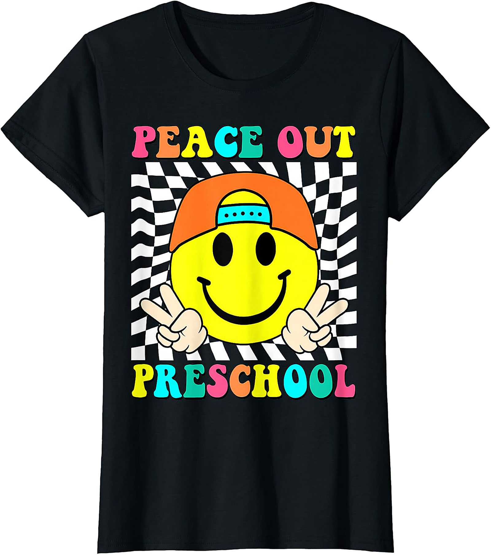  Peace Out Preschool Smiley Face Retro Graduation Apparel