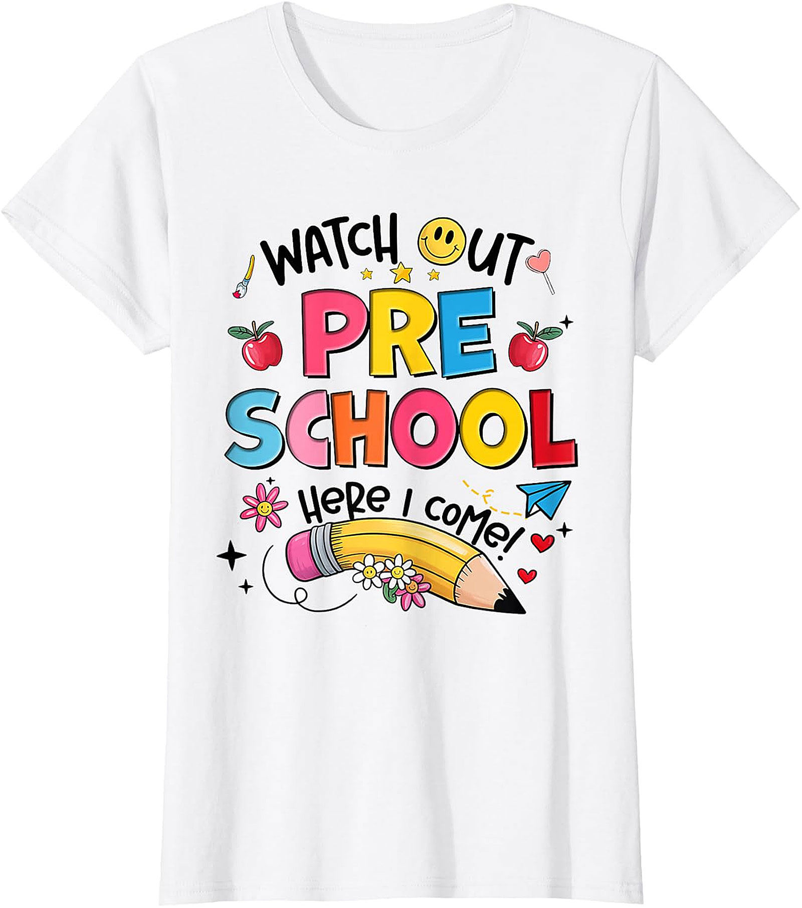  Preschool Here I Come! Back to School Kids Graphic Tee